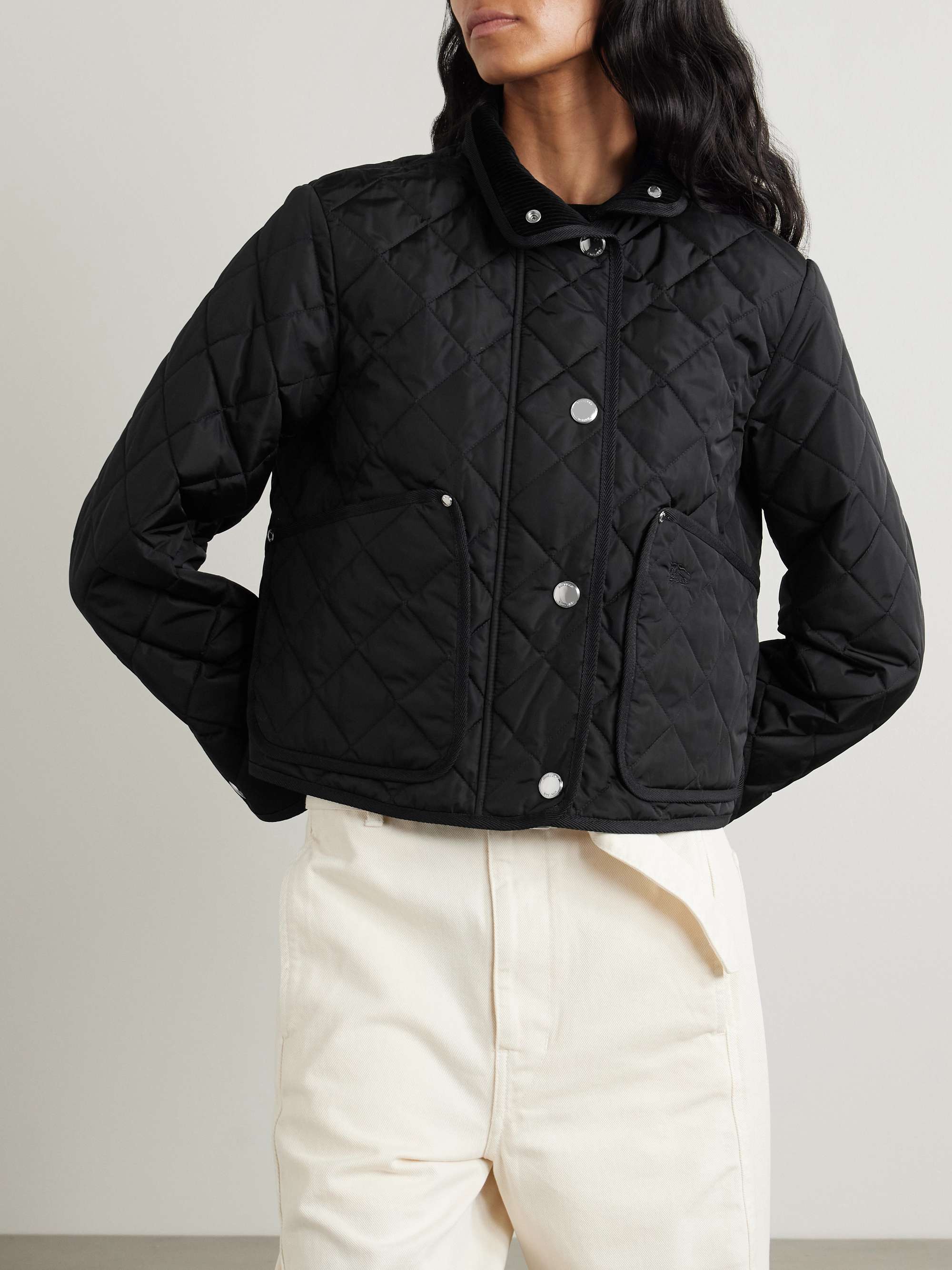 Grosgrain-trimmed quilted shell jacket view