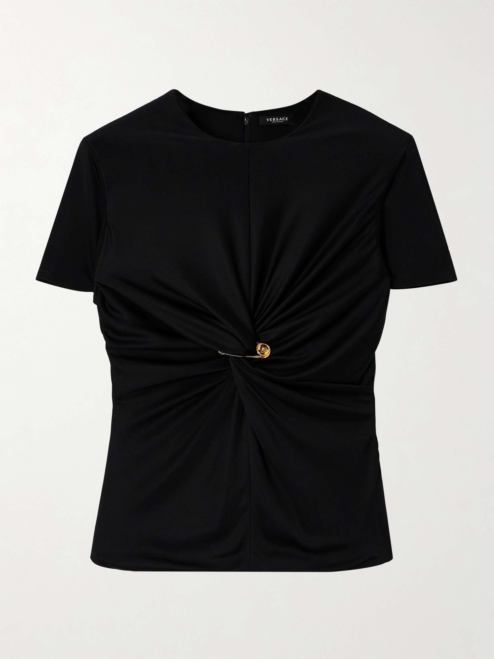 Embellished twisted jersey T-shirt view