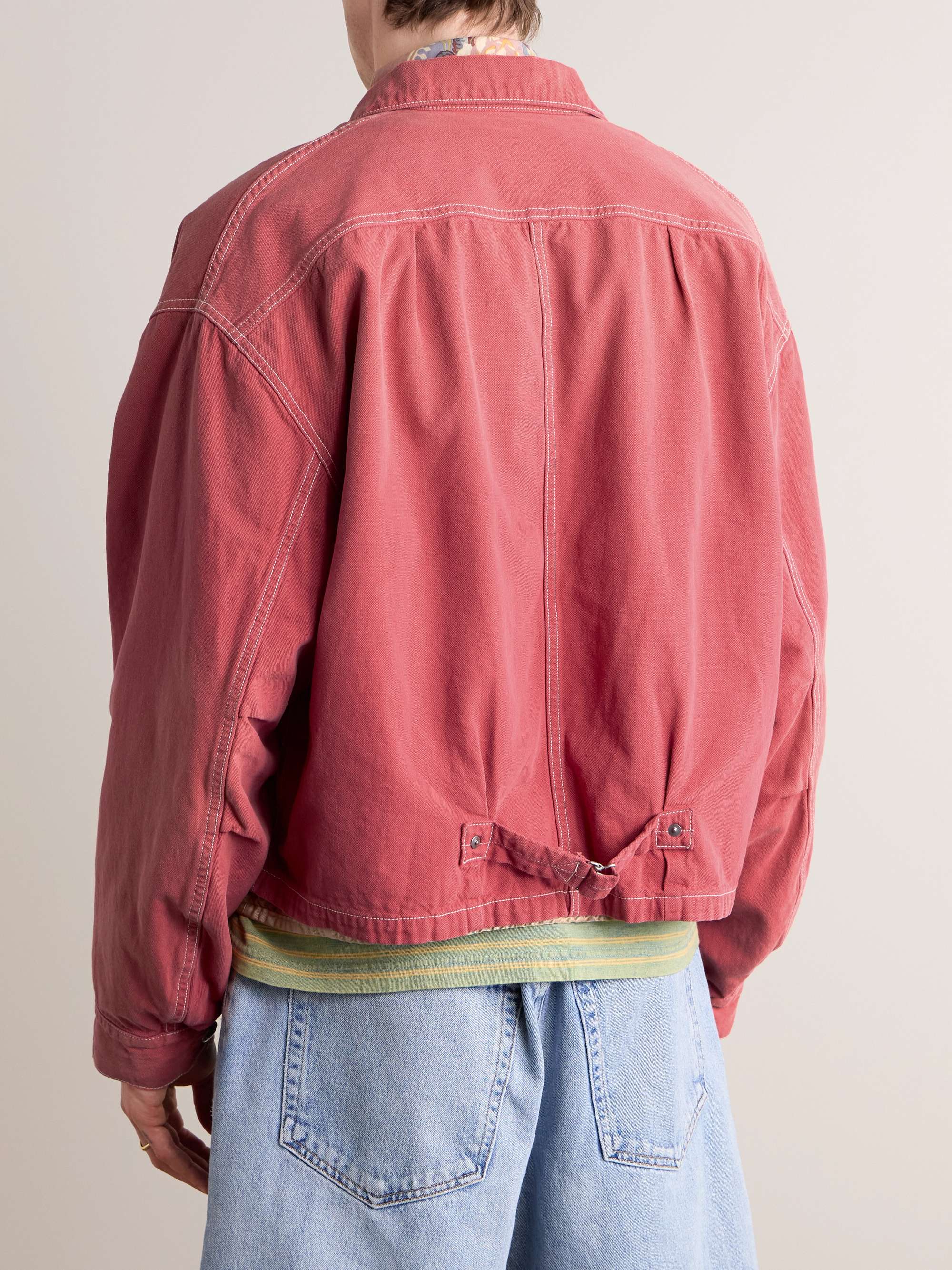 Logo-Appliquéd Garment-Dyed Canvas Bomber Jacket view