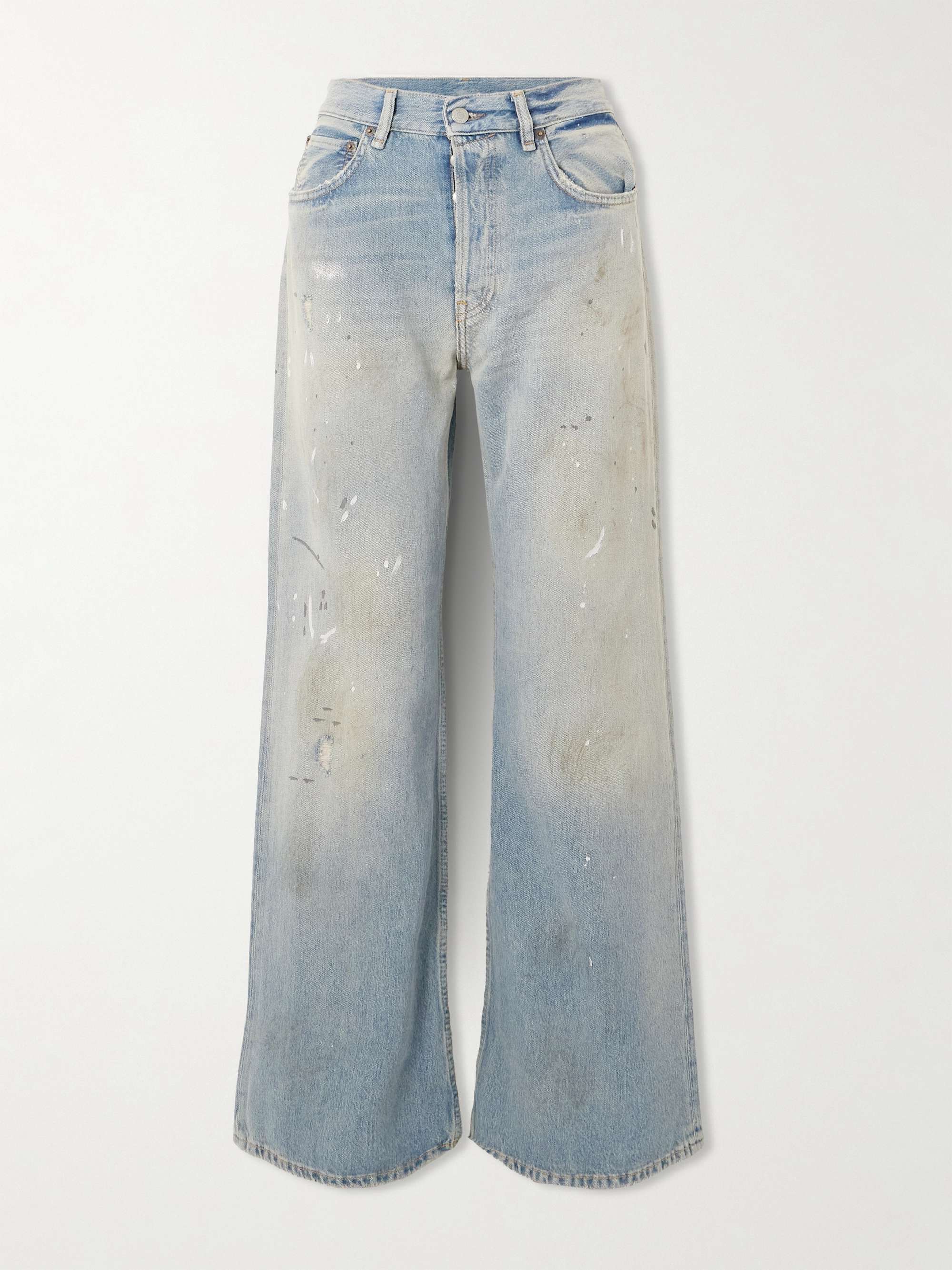 2021 distressed mid-rise straight-leg organic jeans view