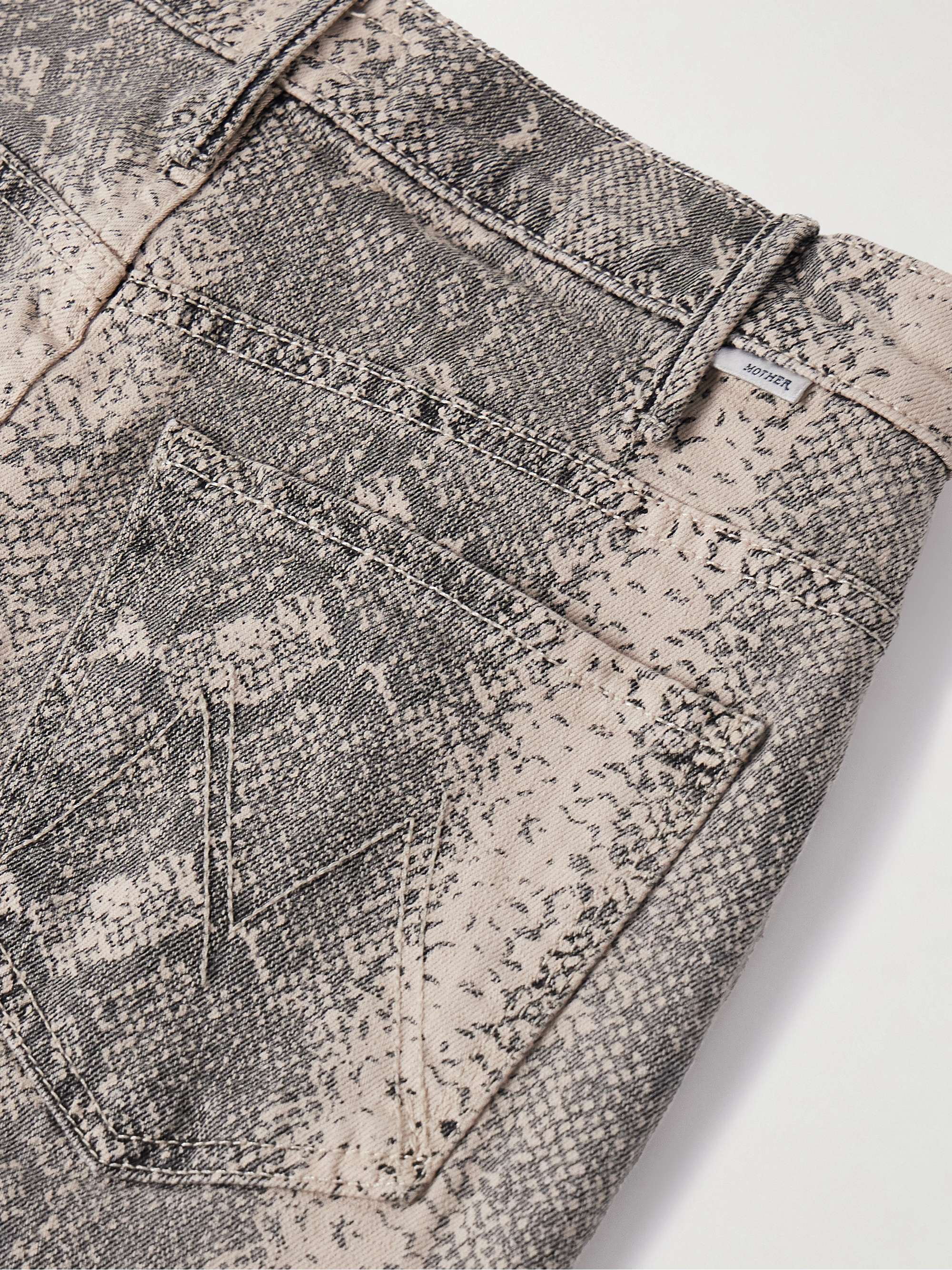 The Hustler cropped snake-print high-rise flared jeans view