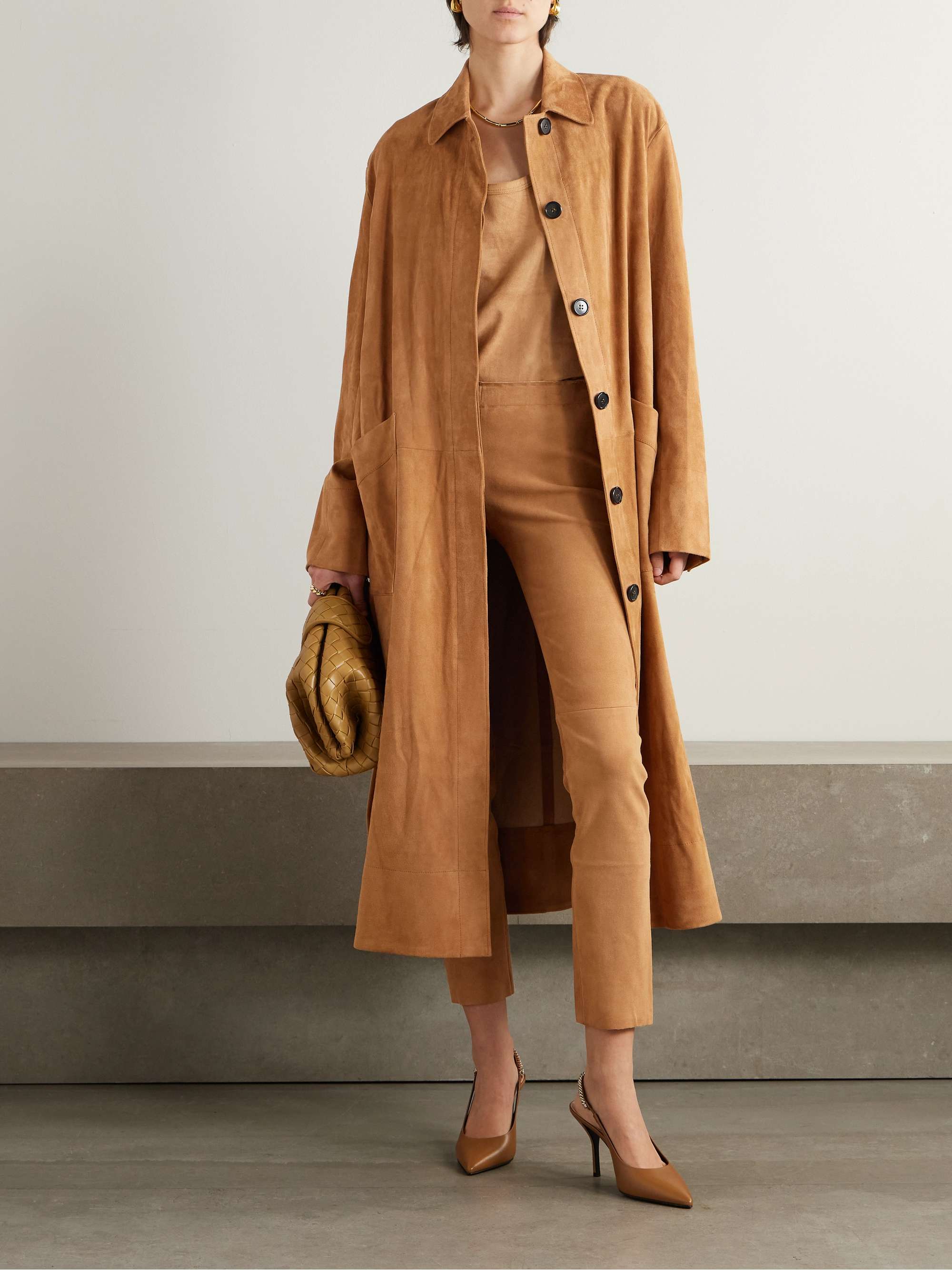 Jacky cropped stretch-suede leggings view