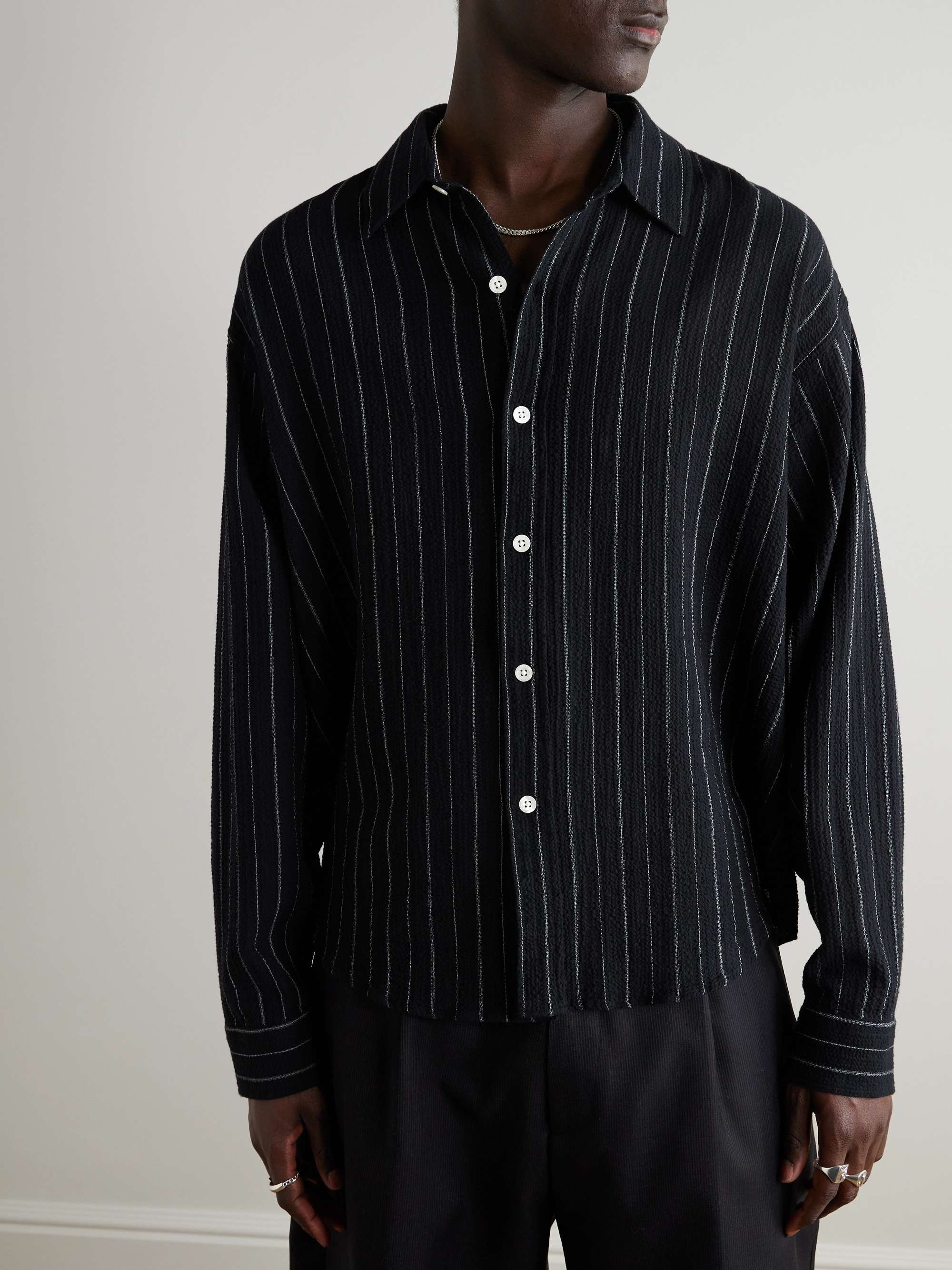 Vacation Striped Cotton-Blend Seersucker Shirt view