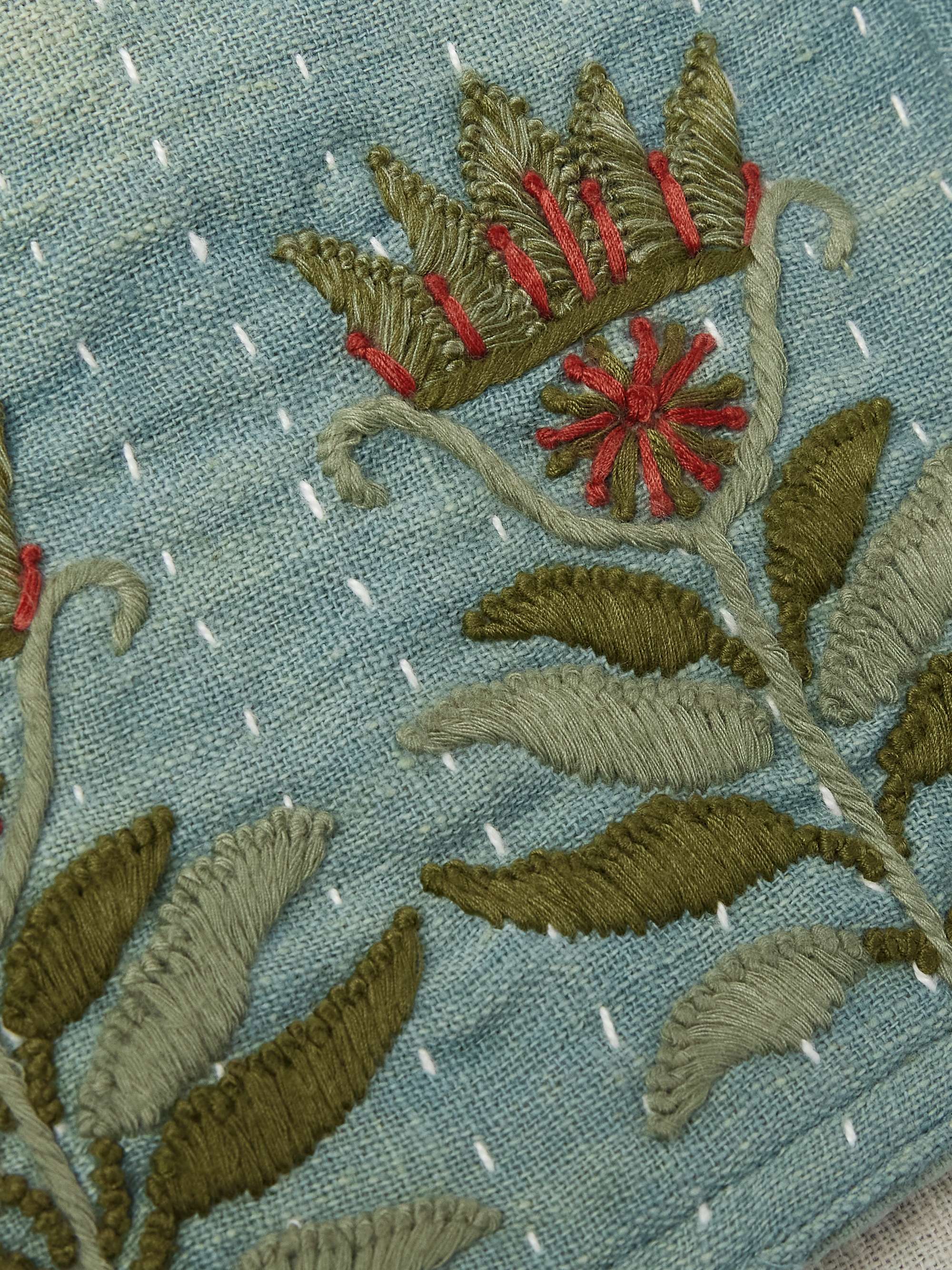 Embroidered Kantha Cotton-Gauze Chore Jacket view
