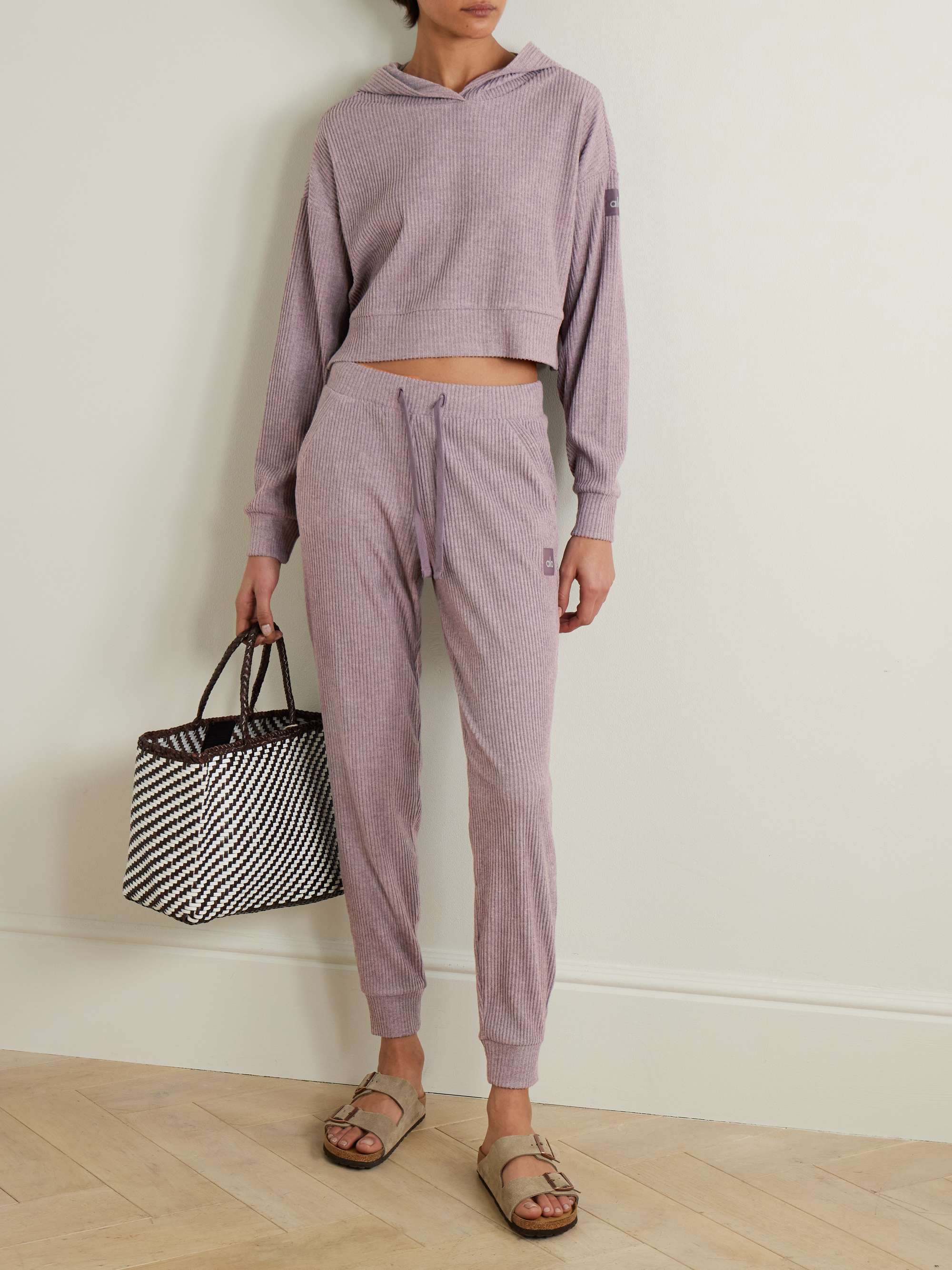 Muse brushed ribbed-jersey track pants view