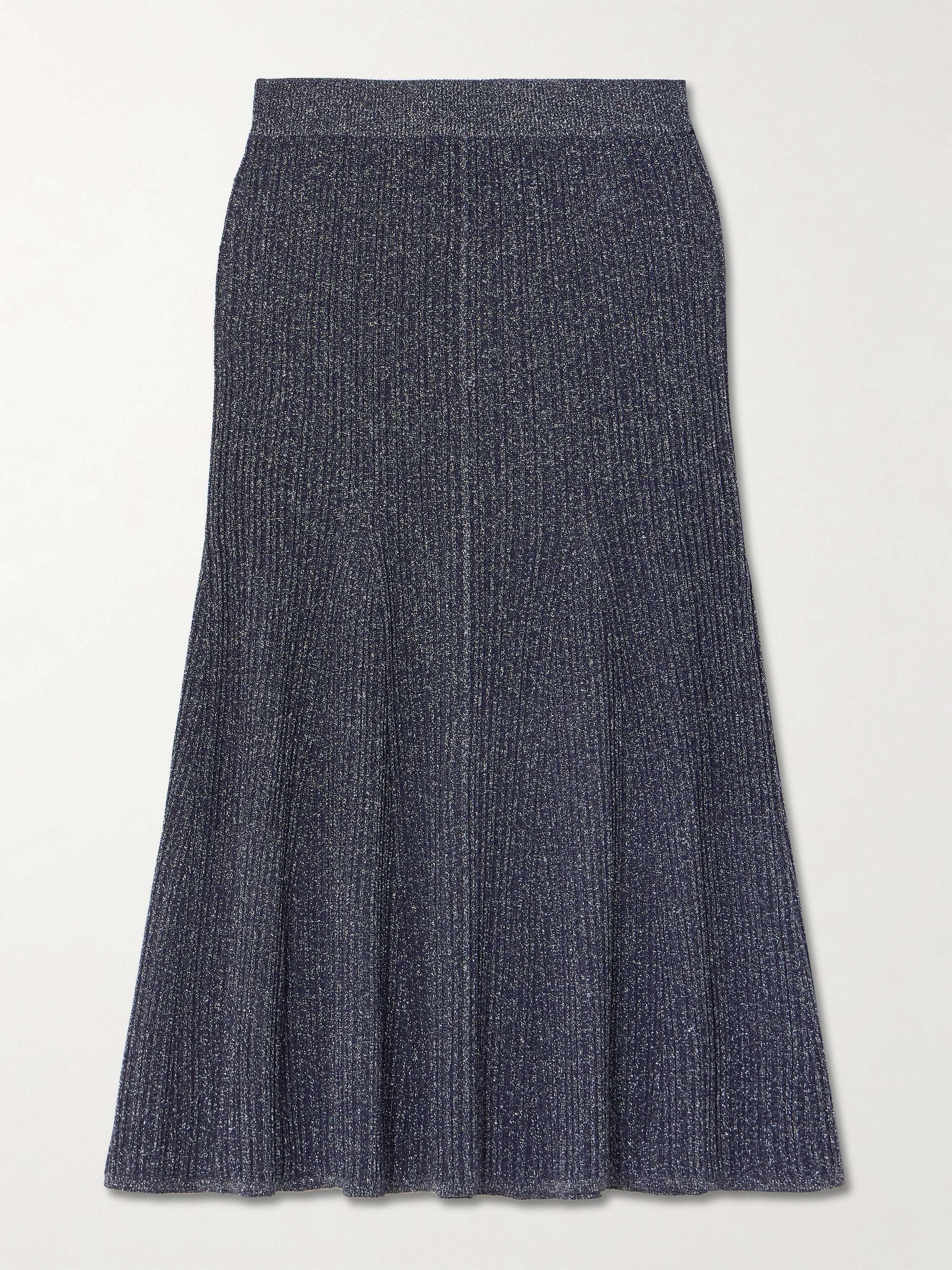 Pleated lurex midi skirt view