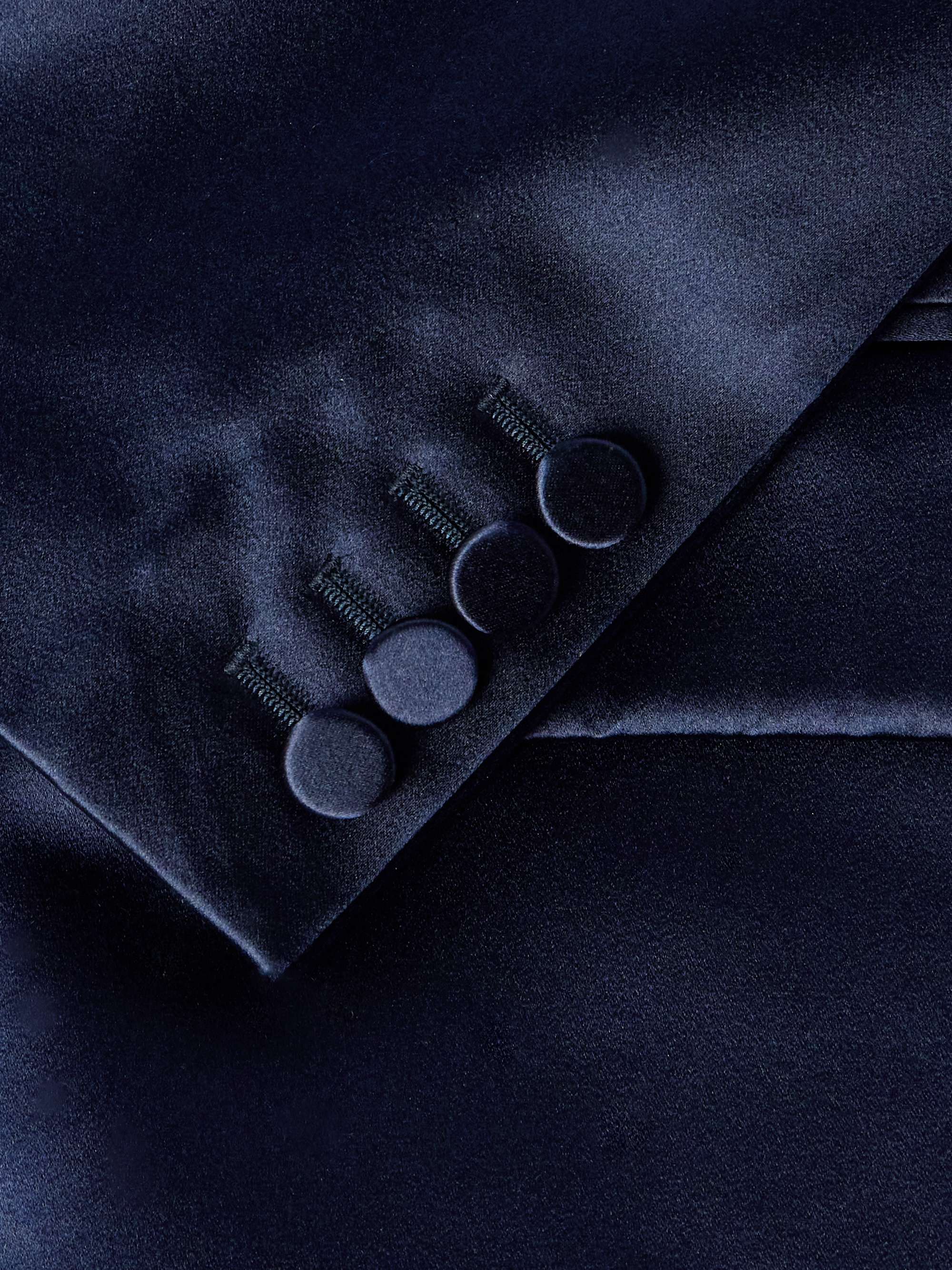 Double-Breasted Silk-Satin Suit Jacket view