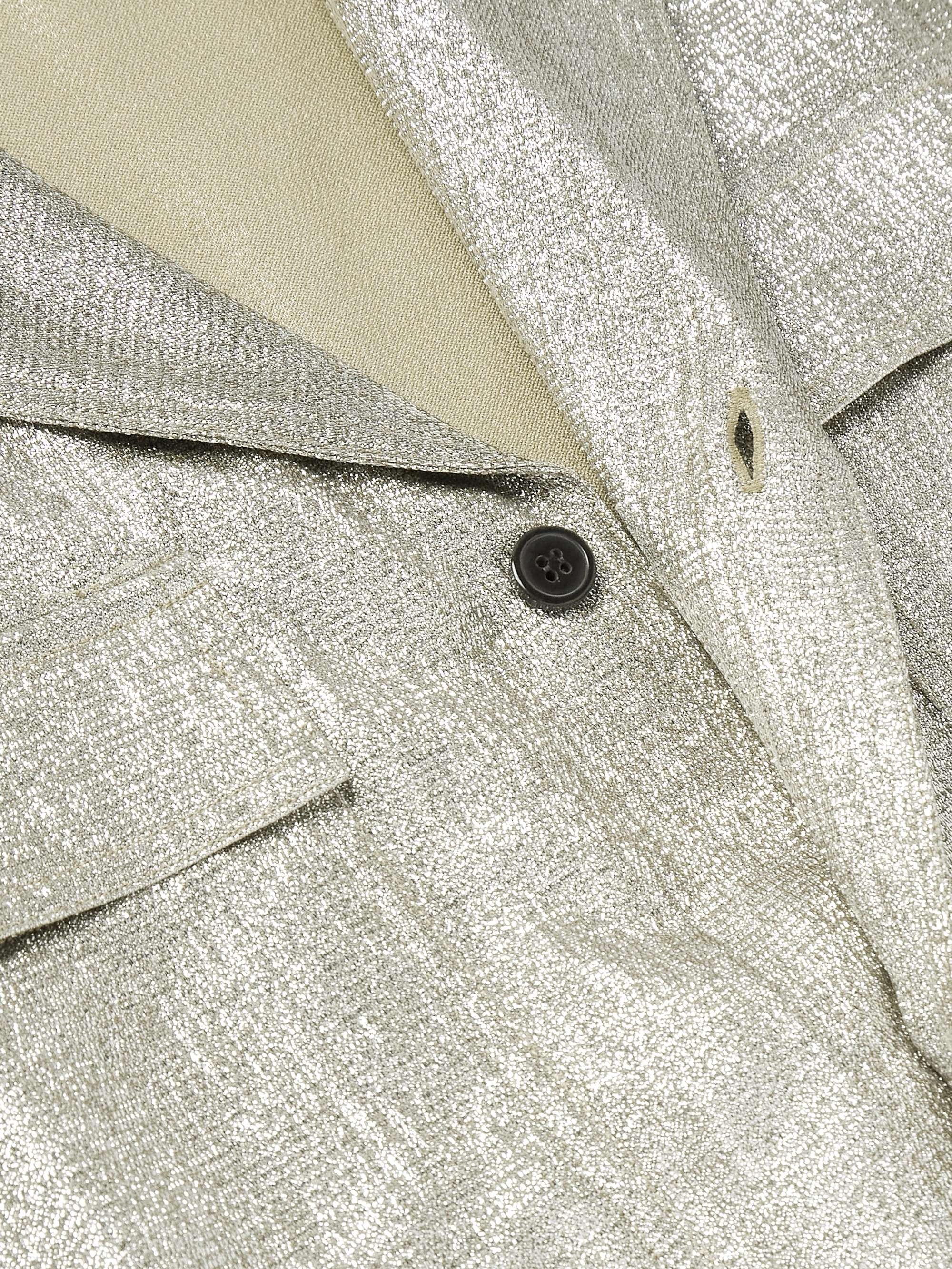 Camp-Collar Lamé Shirt view