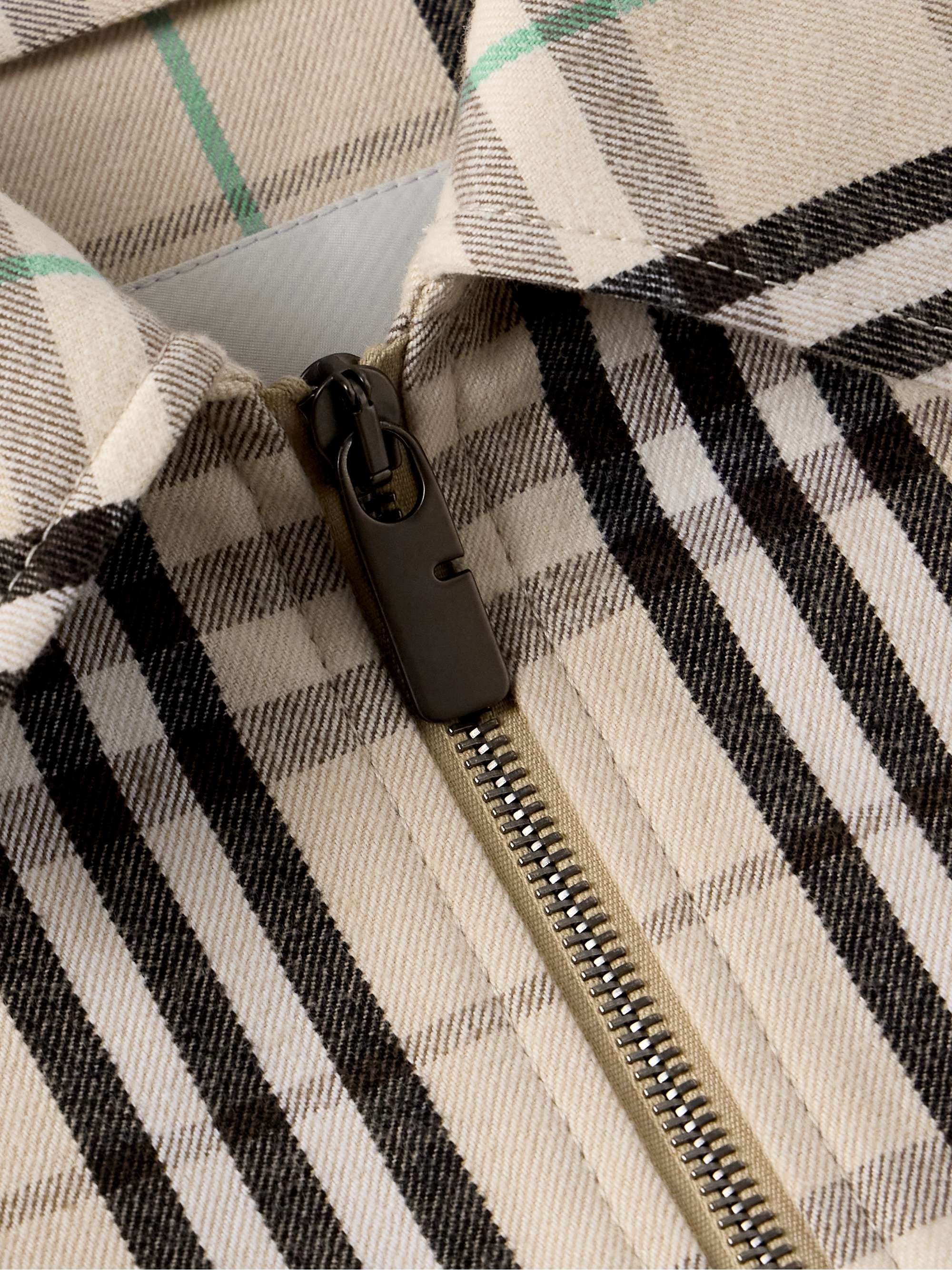 Checked Cotton-Flannel Harrington Jacket view