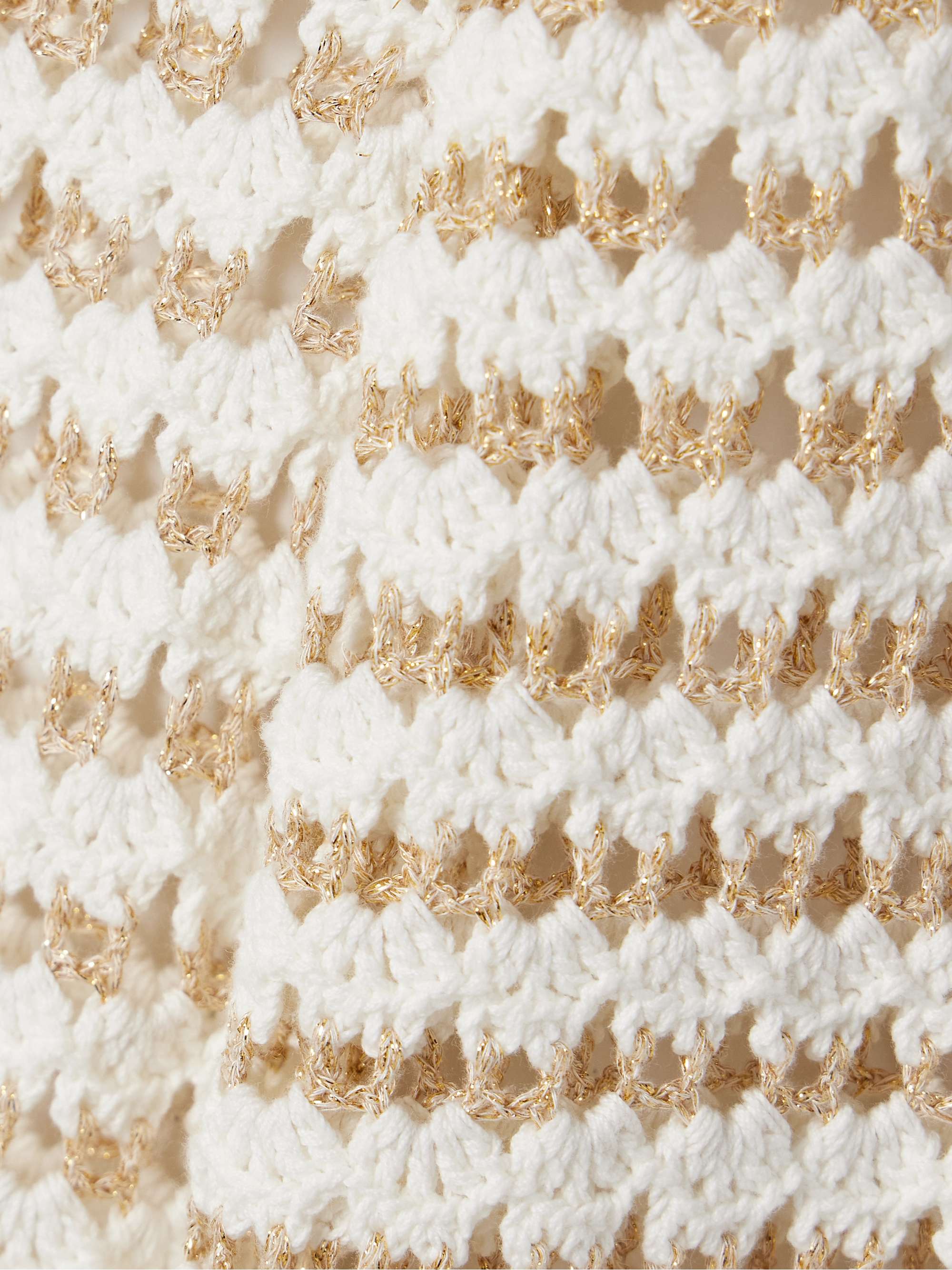 Tallow metallic crocheted cotton-blend midi dress view