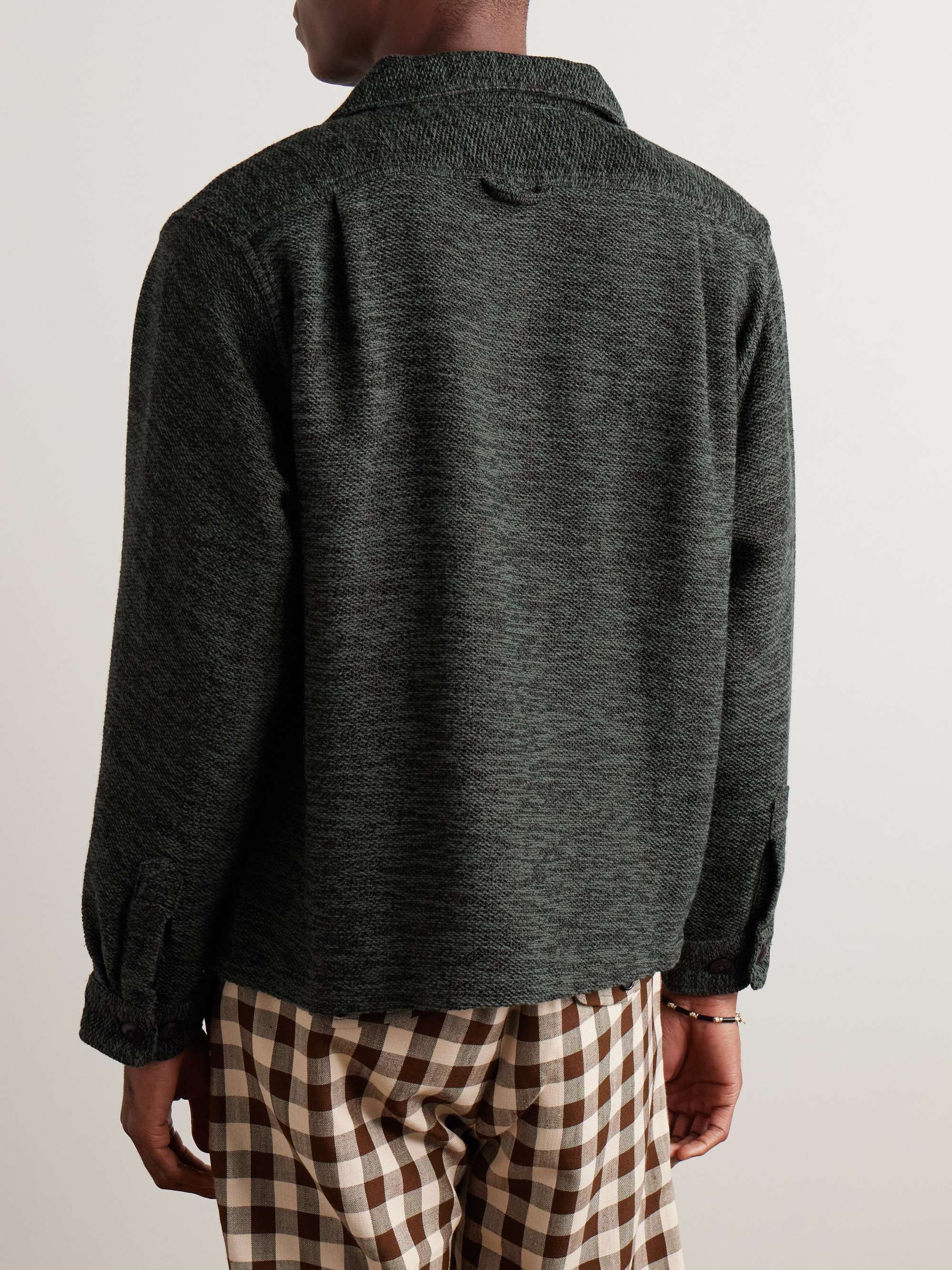 Jacquard-Knit Cotton-Blend Overshirt view