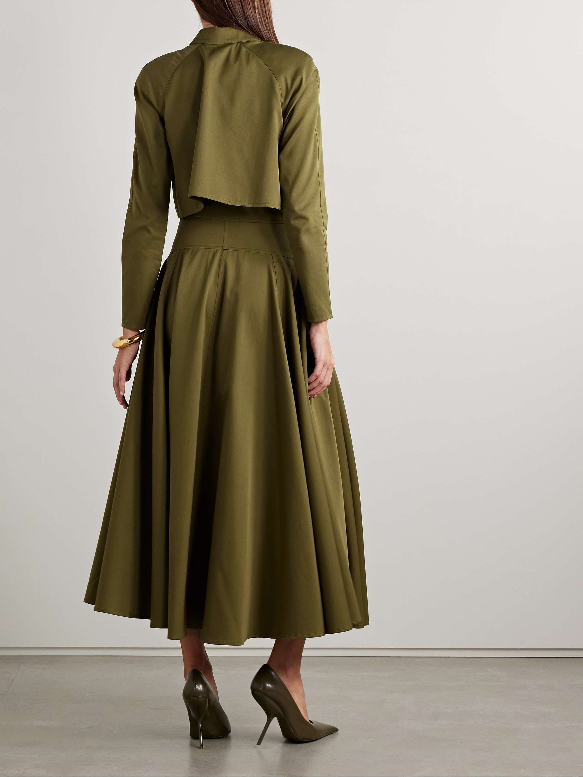 Anais cotton and cashmere-blend twill maxi shirt dress view
