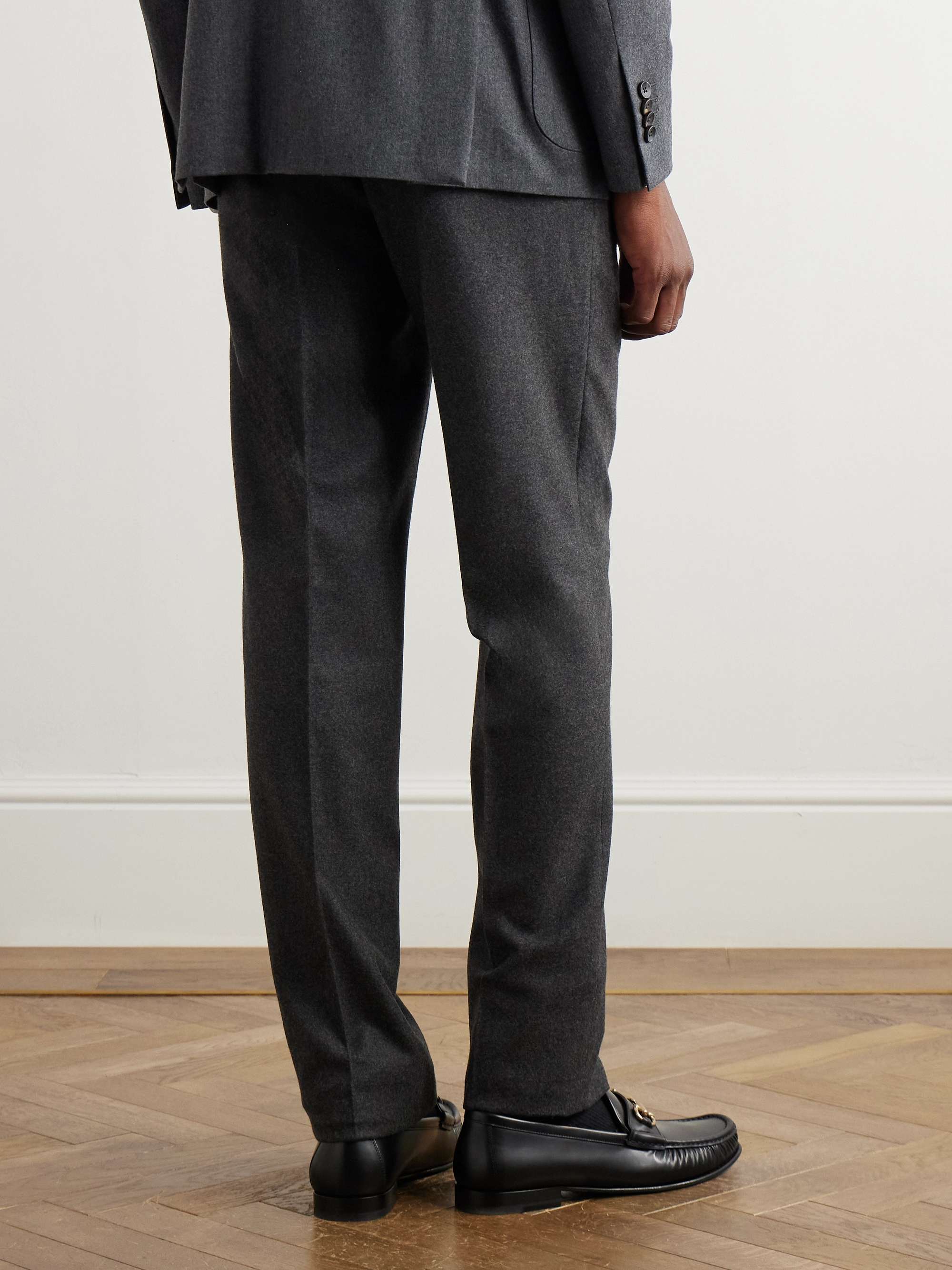 Gregory Straight-Leg Wool-Flannel Trousers view