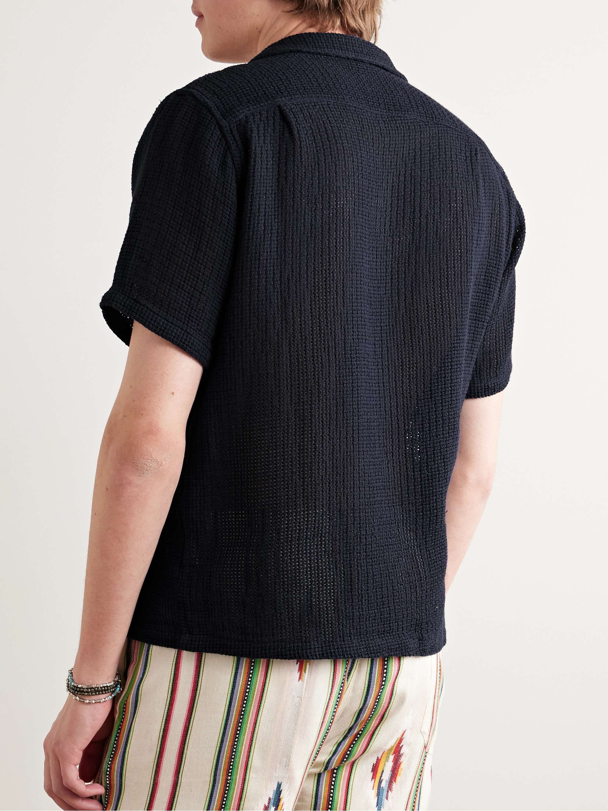 Salva Camp-Collar Crocheted Cotton Shirt view