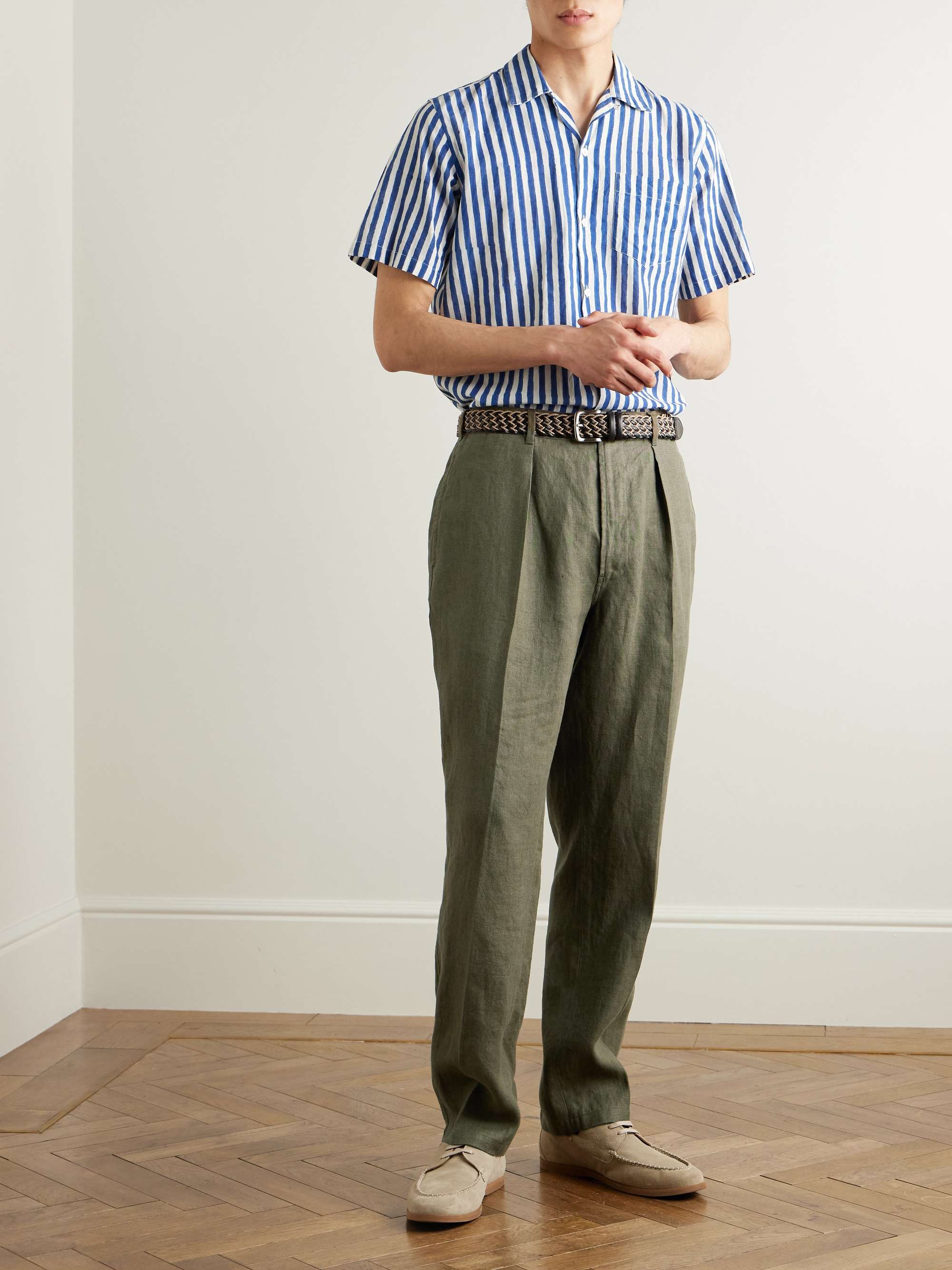 Games Tapered Pleated Linen Suit Trousers view