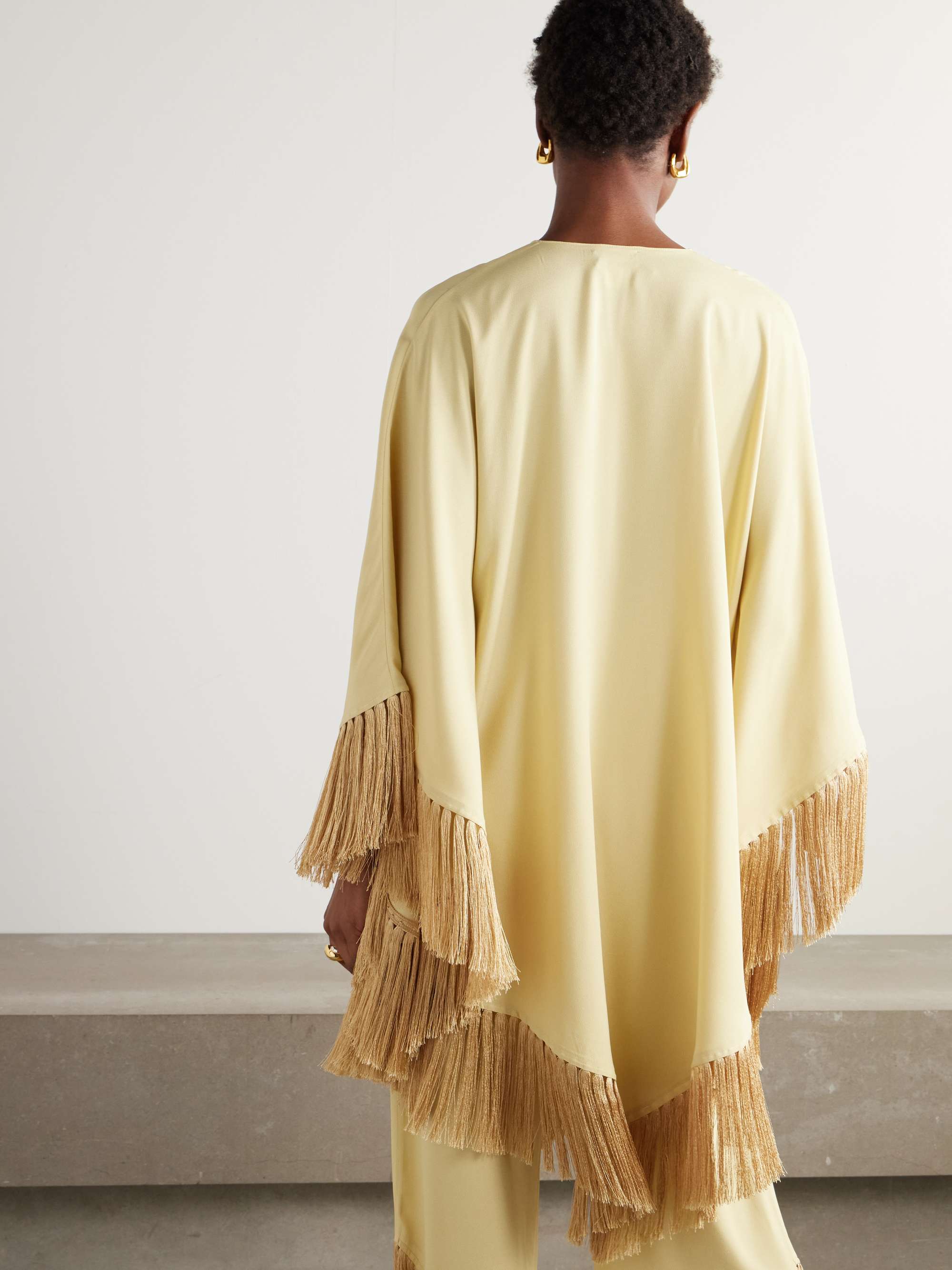 Gloria fringed crepe blouse view