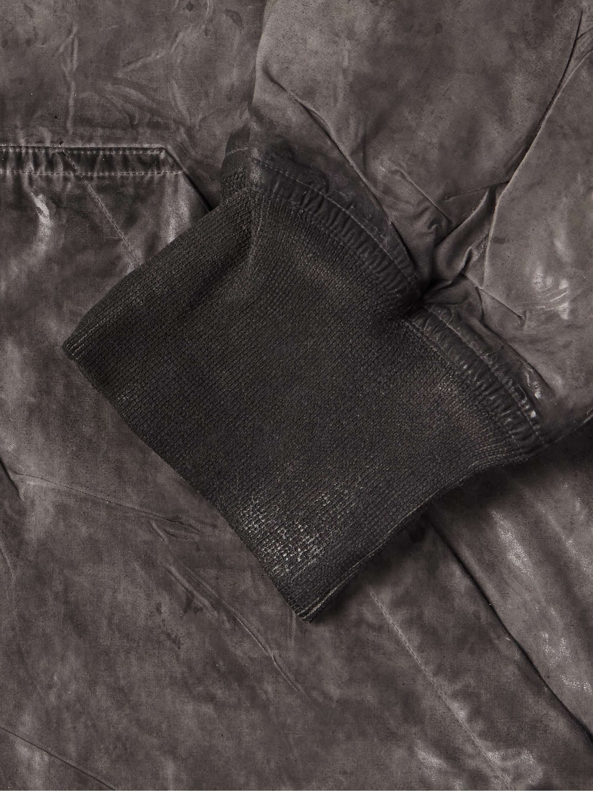 Garment-Dyed Foil Coated Cotton-Poplin Hooded Bomber Jacket view