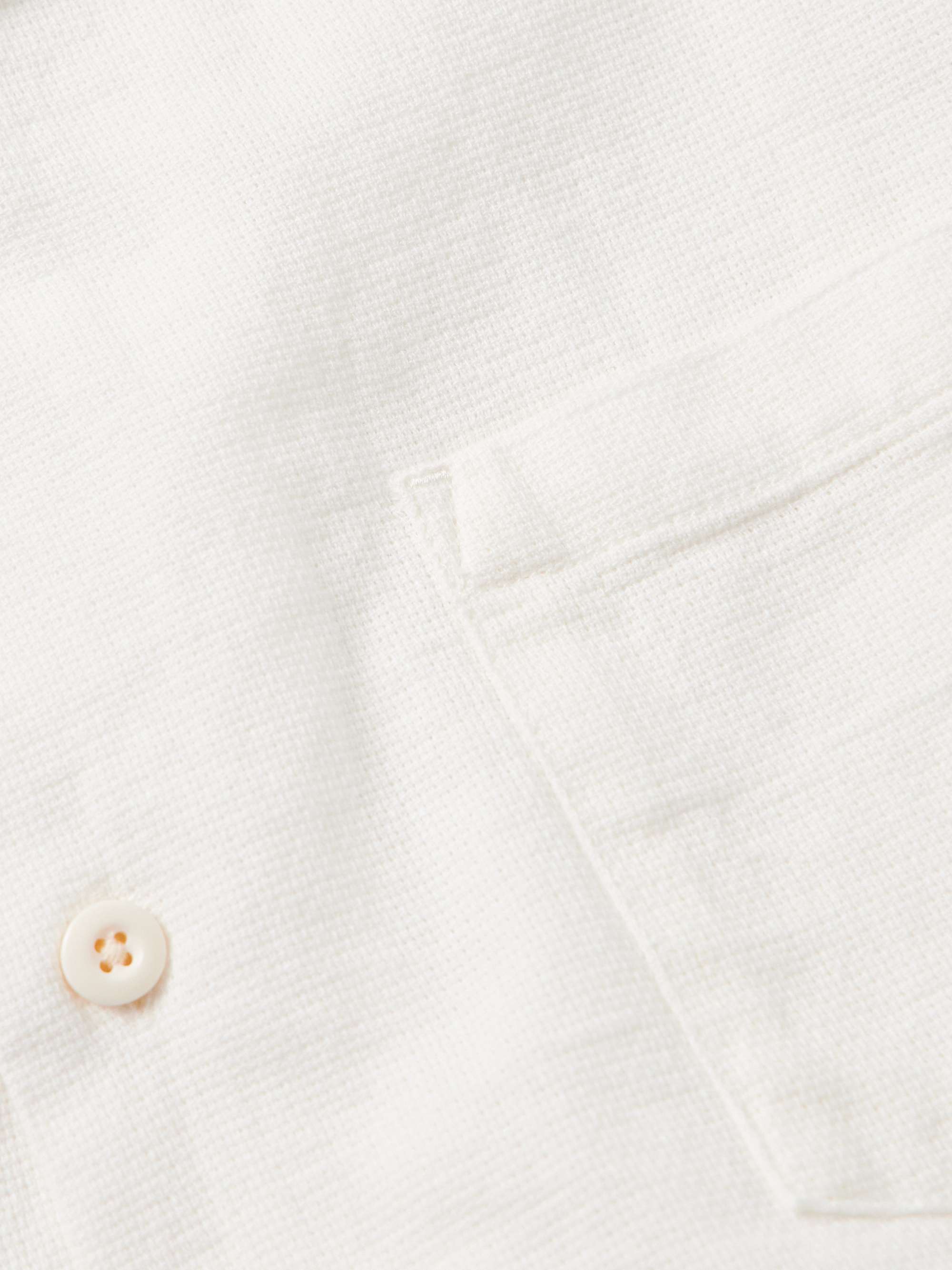 Camp-Collar Basketweave Cotton Shirt view