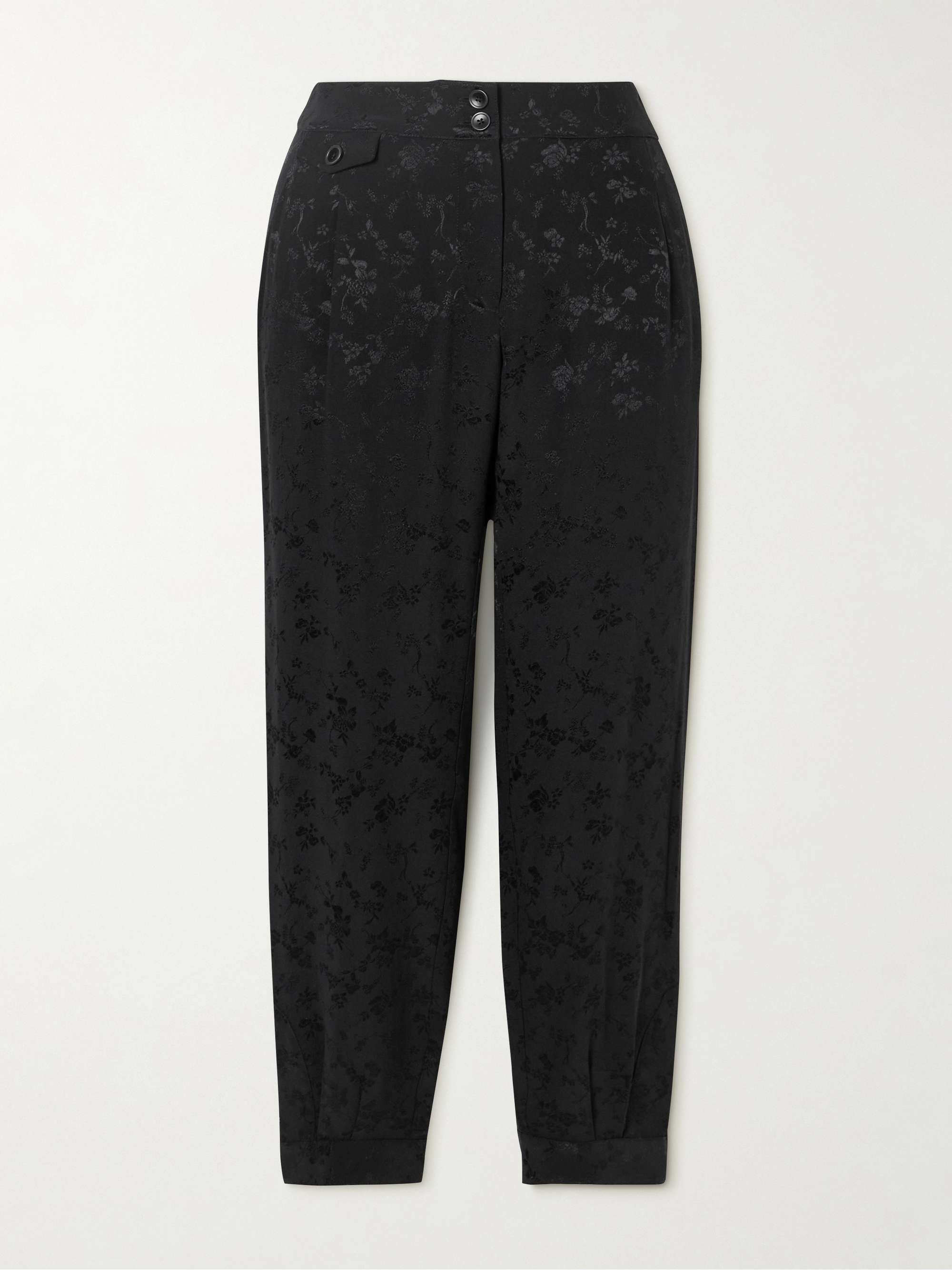 Gaucha cropped silk-jacquard straight-leg pants view