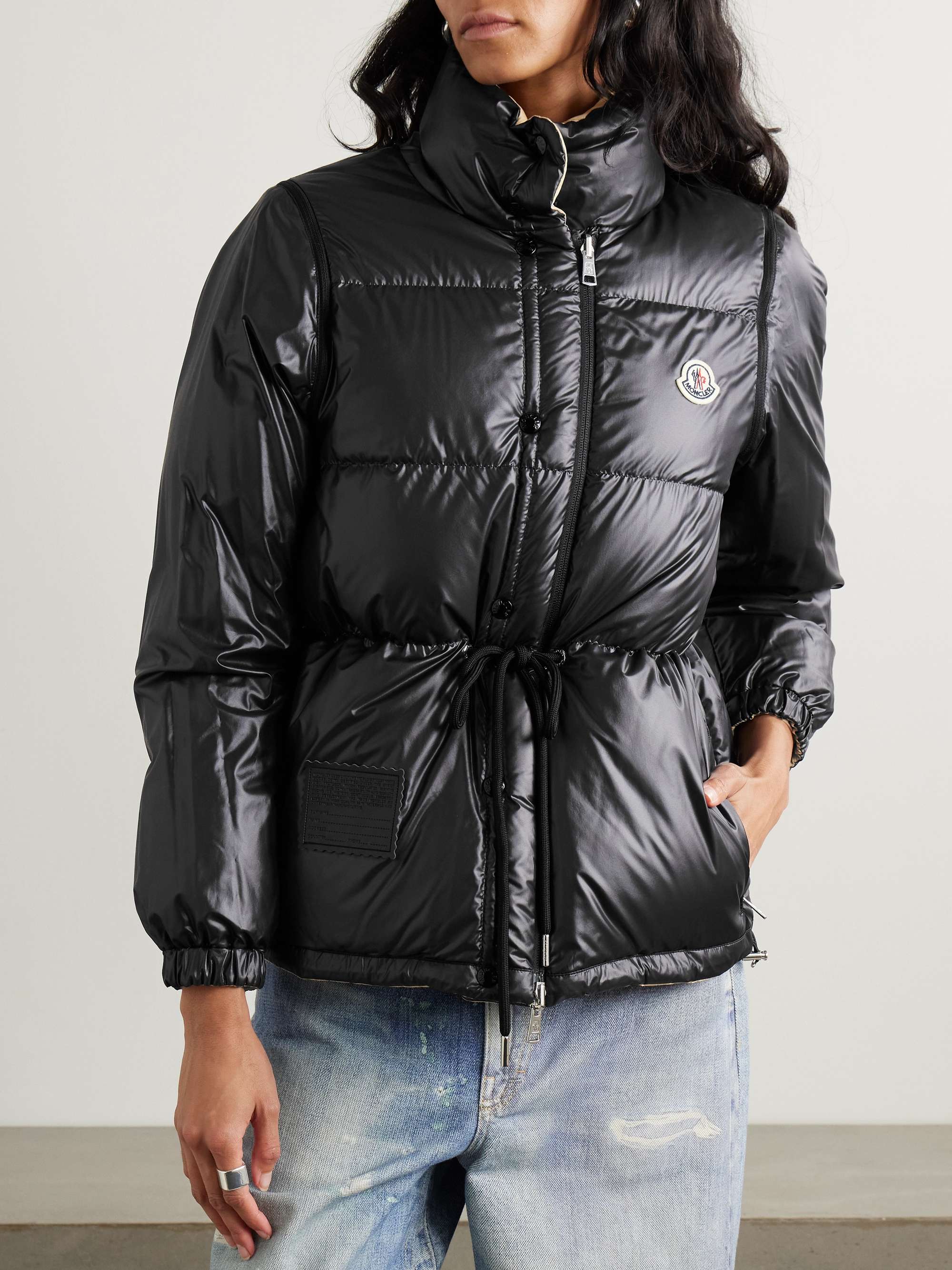 Verone reversible twill-jacquard trimmed quilted shell down jacket view