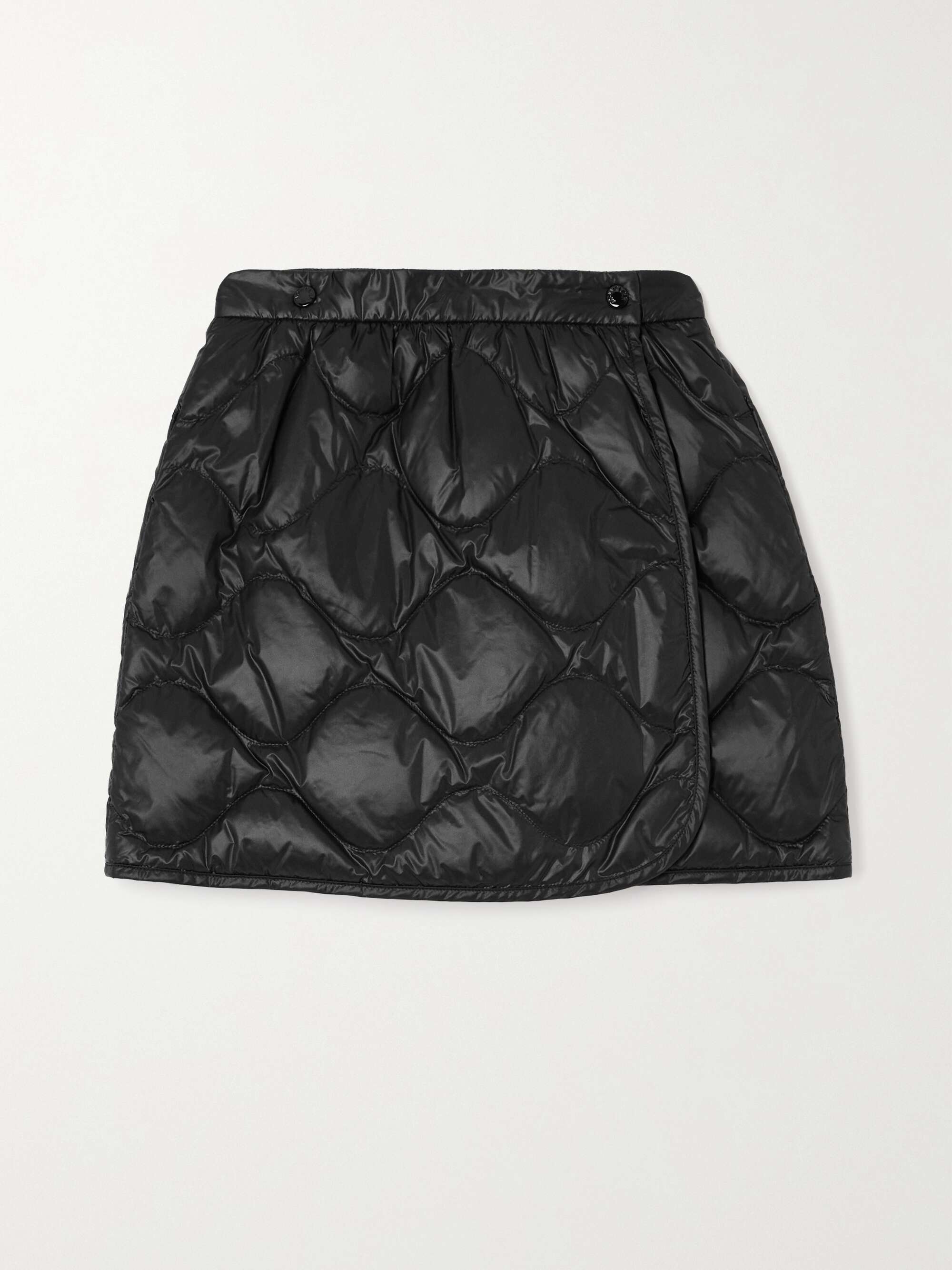 Quilted shell down mini wrap skirt view