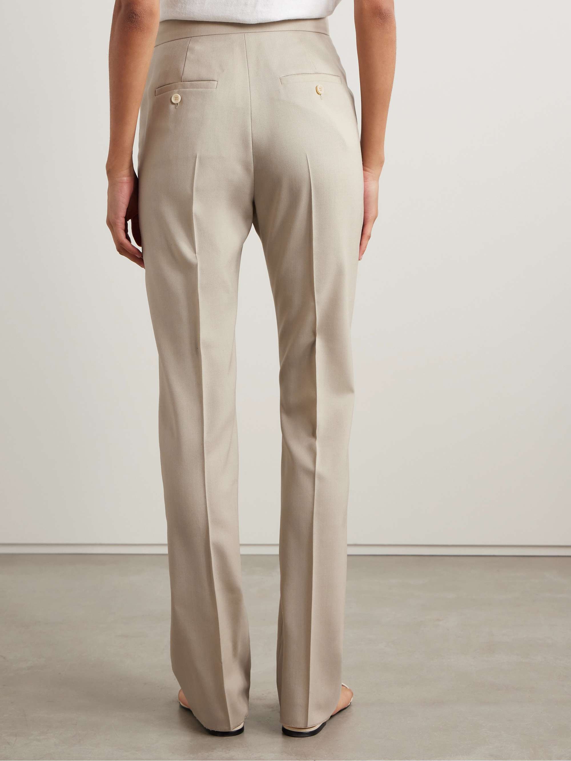 Wool, mohair and silk-blend straight-leg pants view