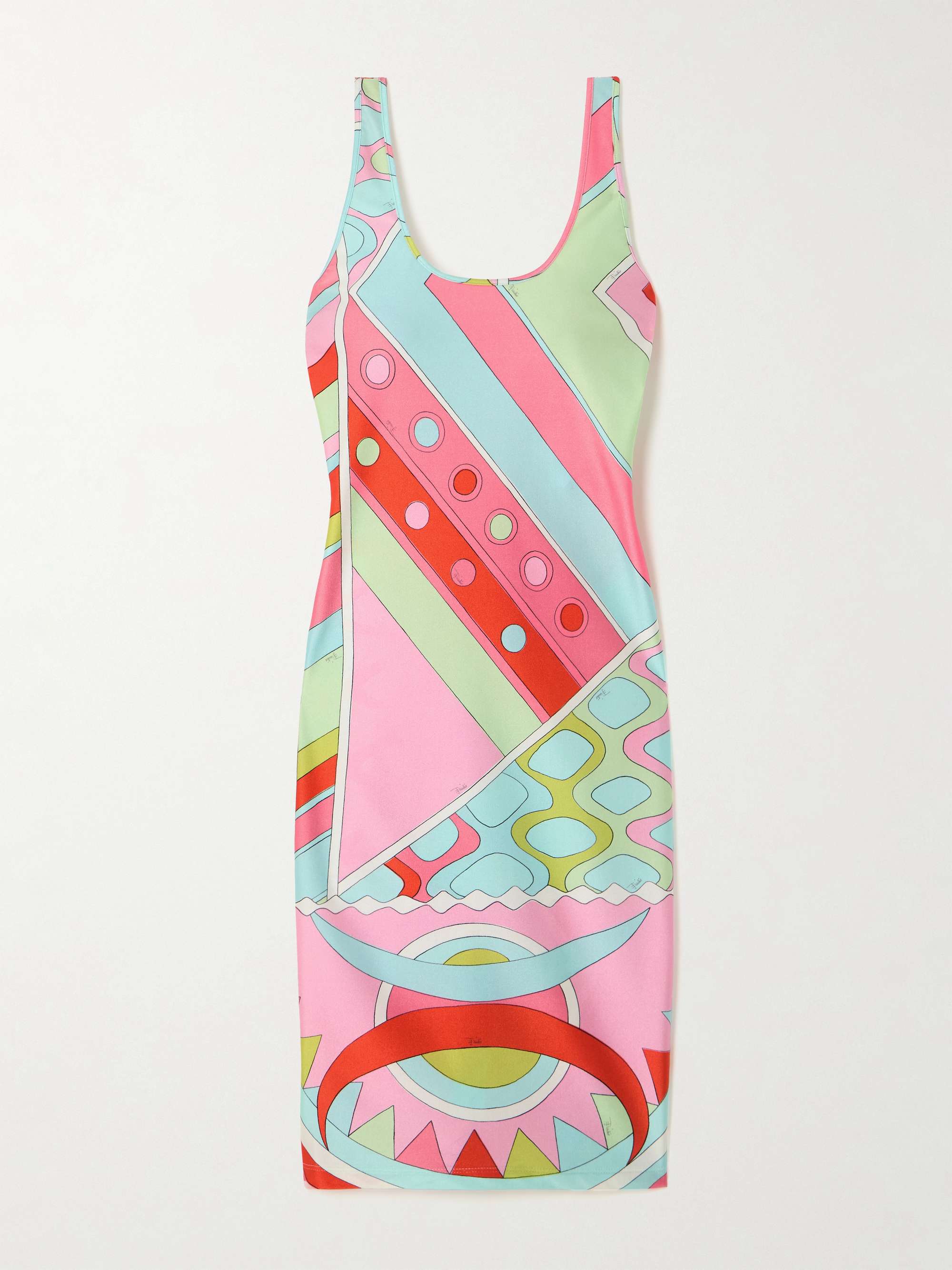 Printed satin-jersey dress view