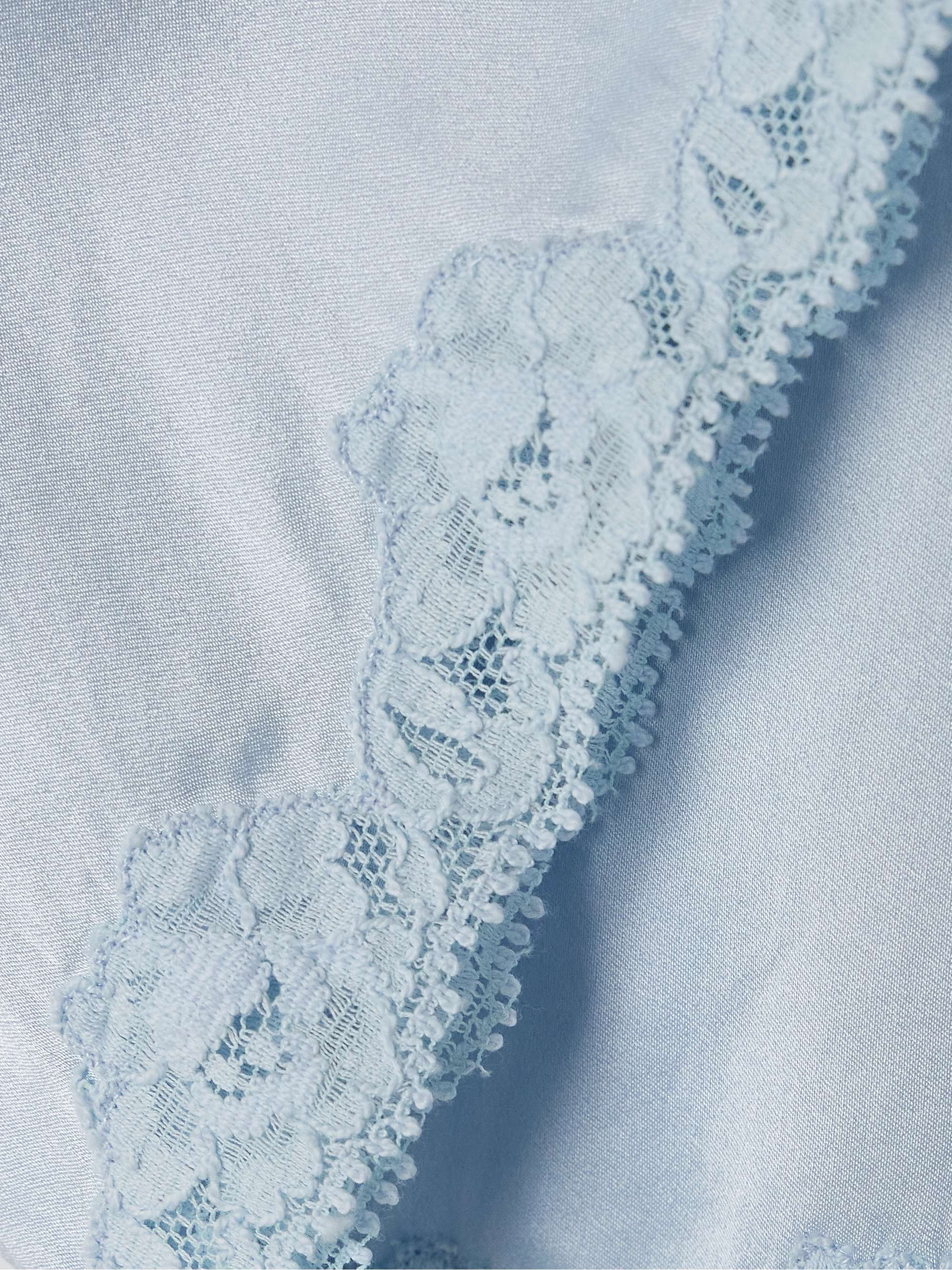 Kilari cotton-blend lace-trimmed silk-charmeuse camisole view