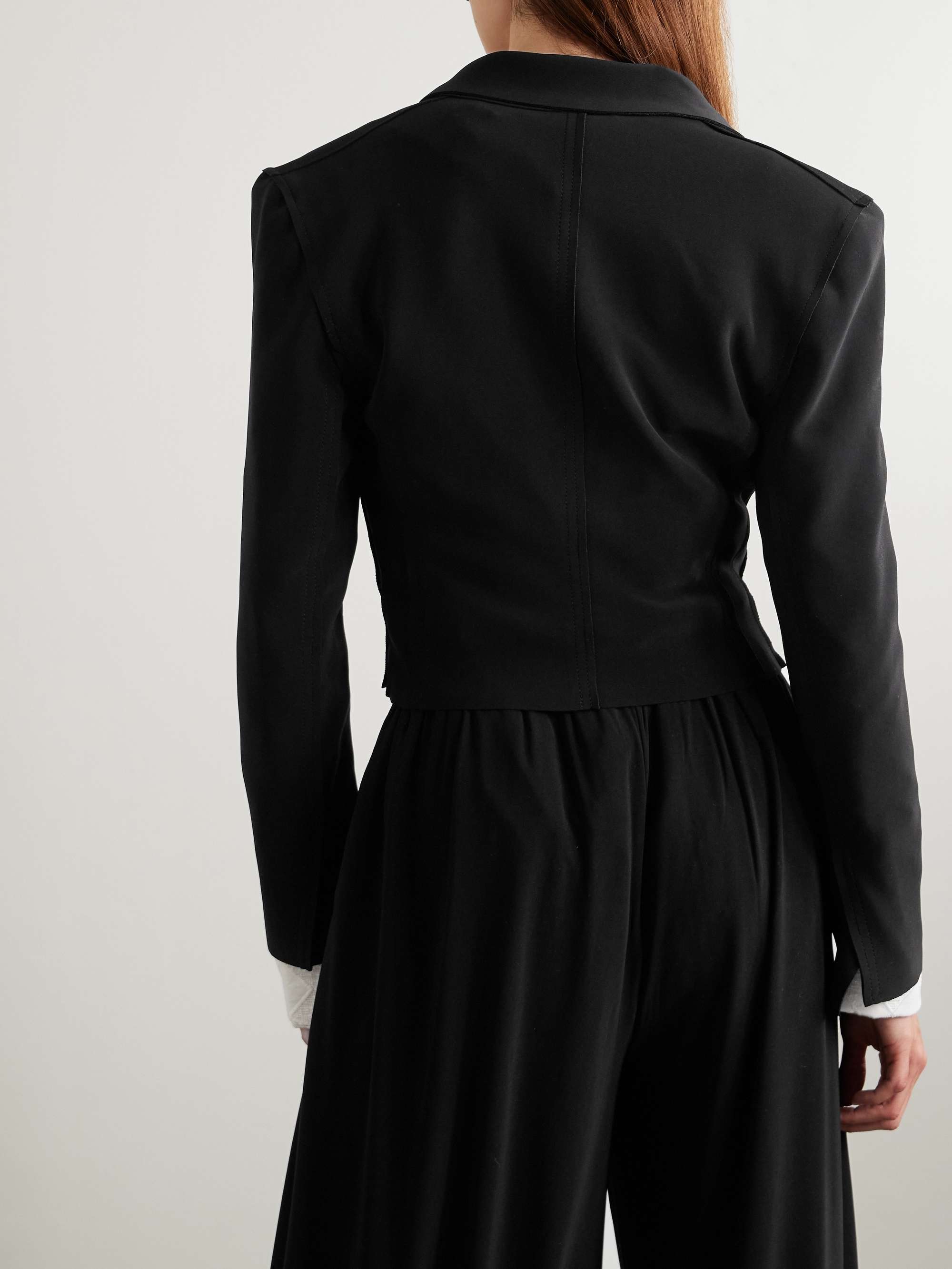 Cropped stretch-jersey blazer view