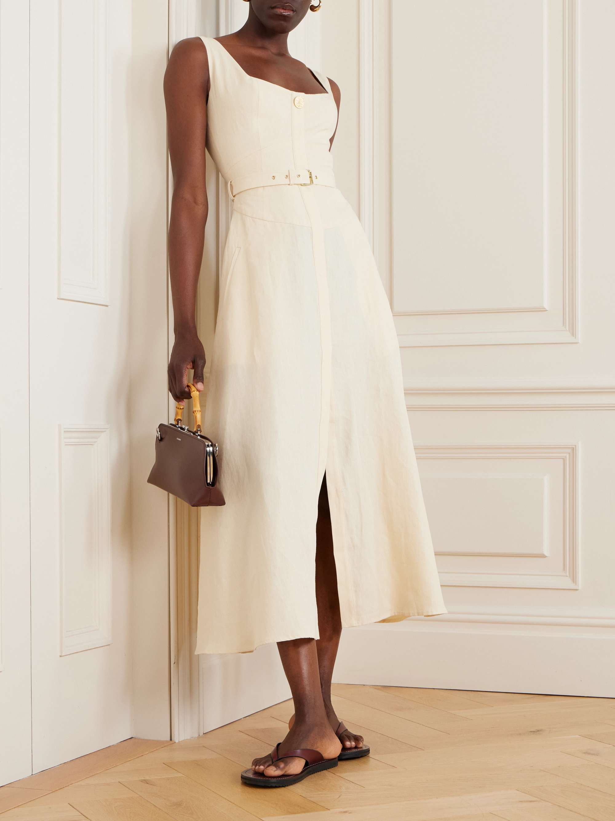 Subu belted linen midi dress view