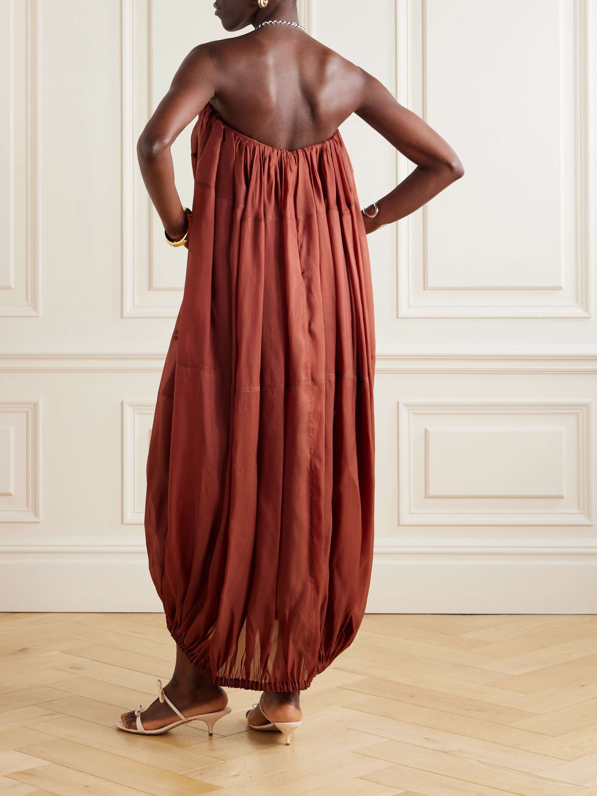 Strapless jersey gown view