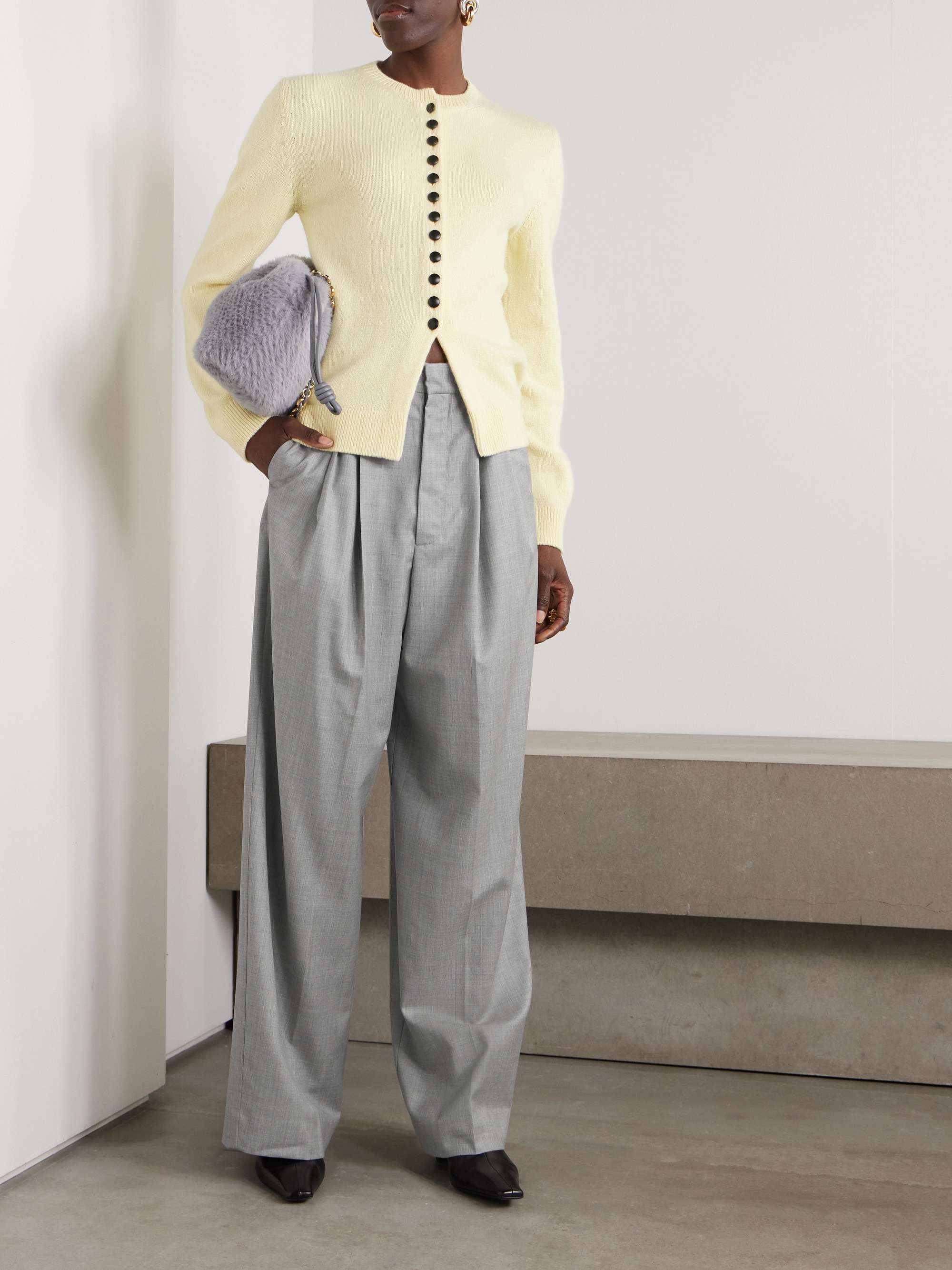 Lauren pleated wool wide-leg pants view
