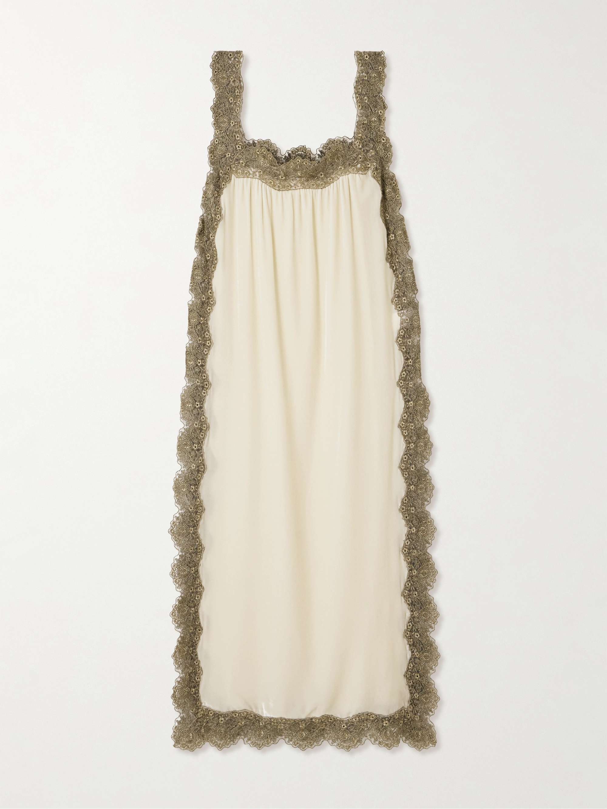 Fiocco embroidered tulle-trimmed velvet tunic view