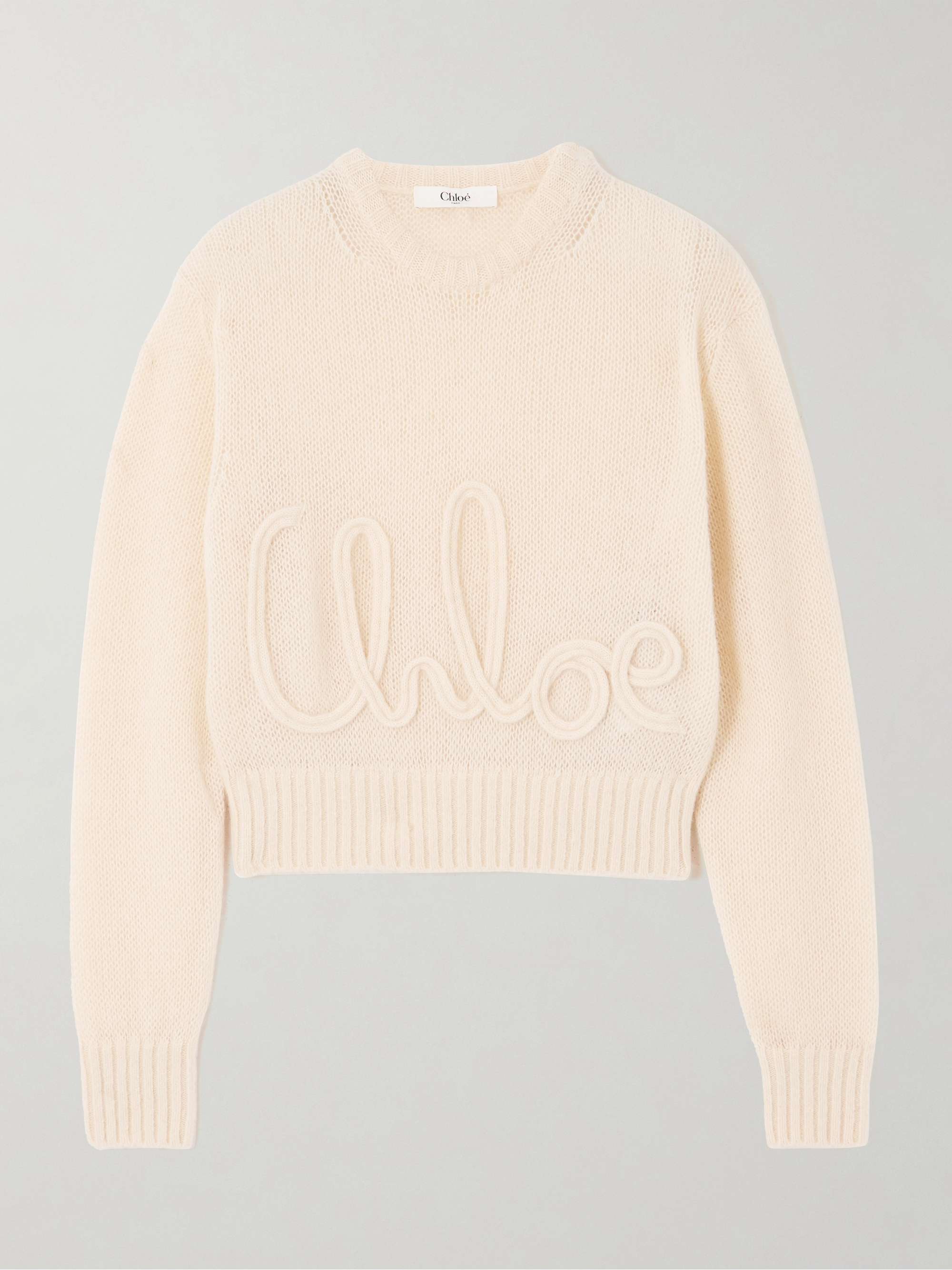 Embroidered alpaca and silk-blend sweater view