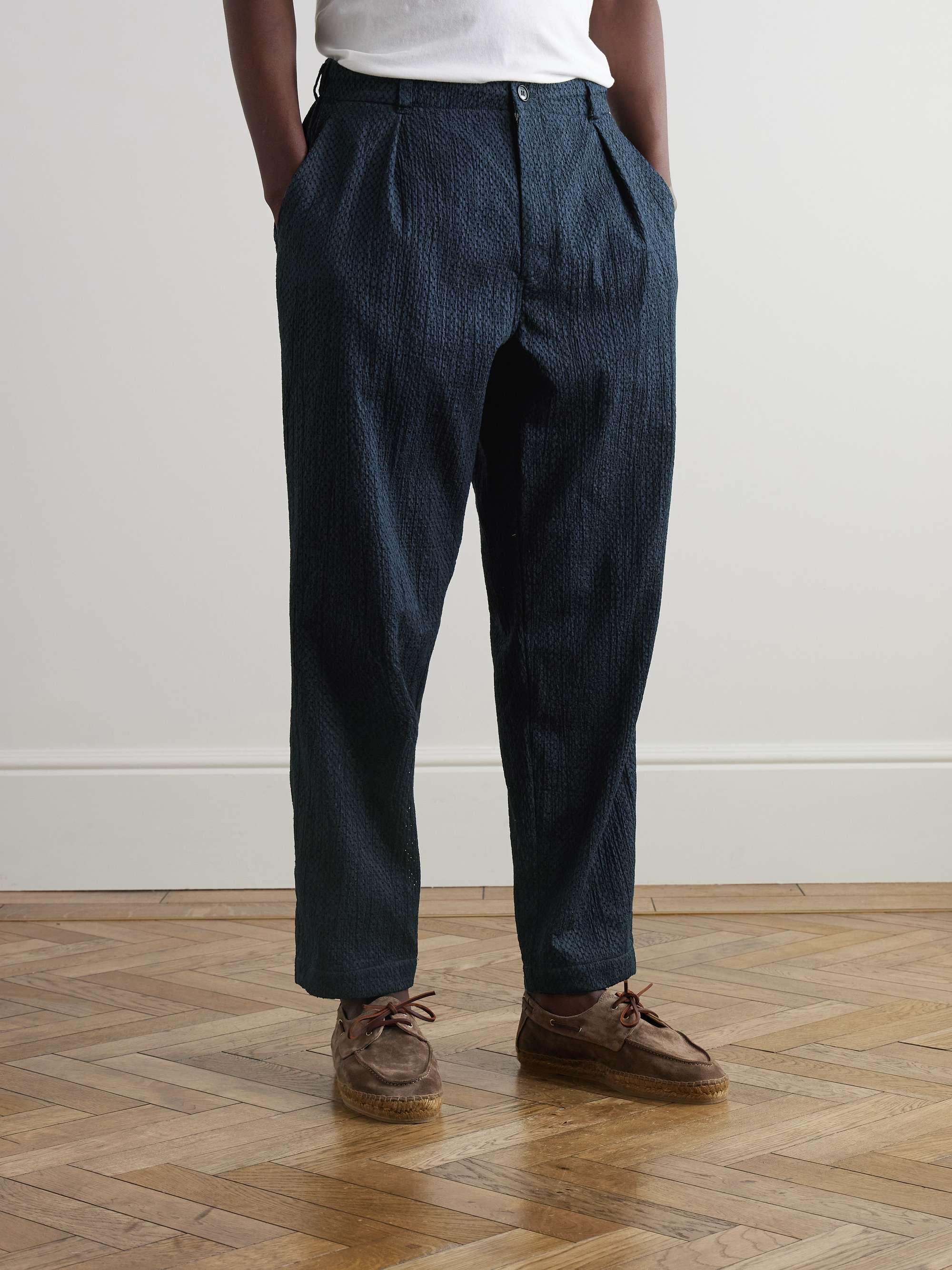 Tapered Broderie Anglaise Cotton Trousers view