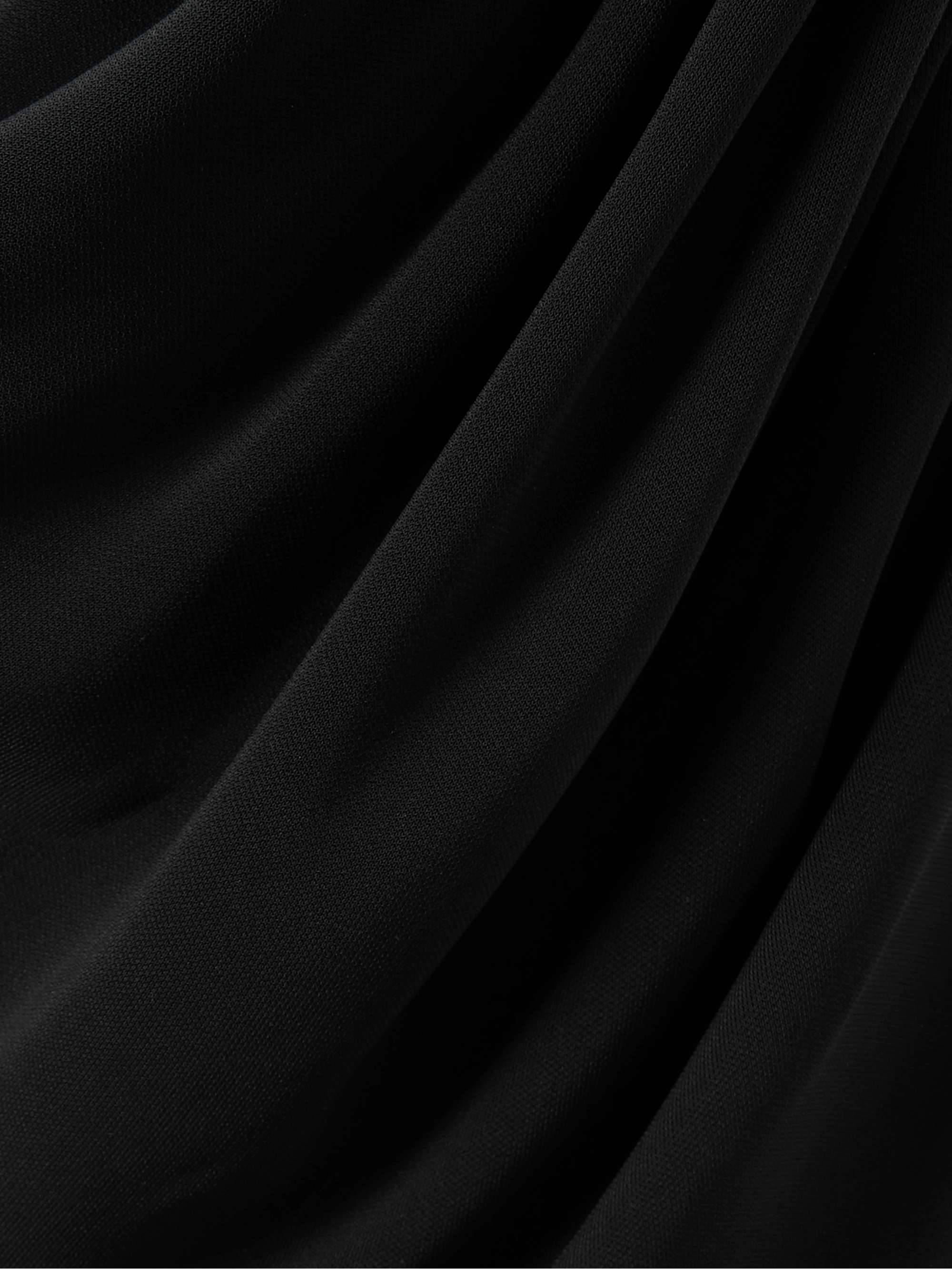 Embellished ruched crepe maxi dress view