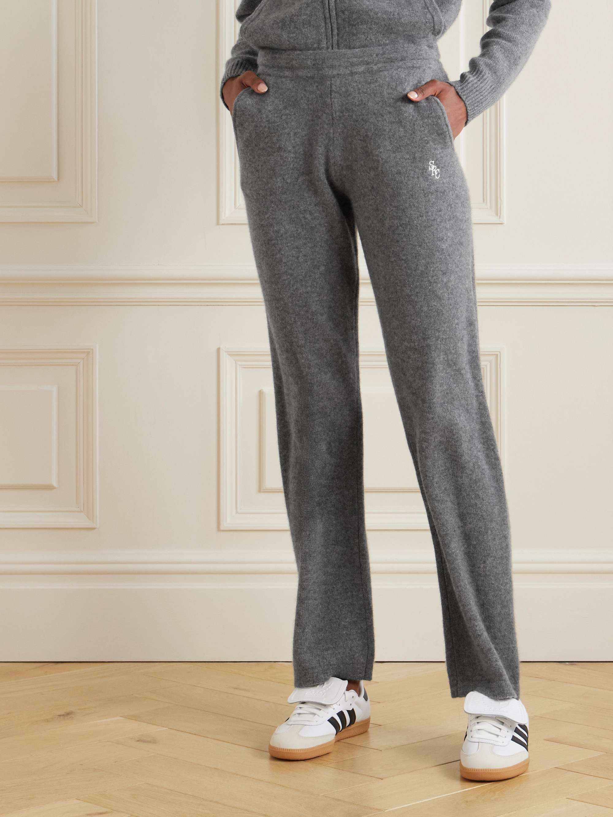 Ivy League cashmere and wool-blend wide-leg pants view