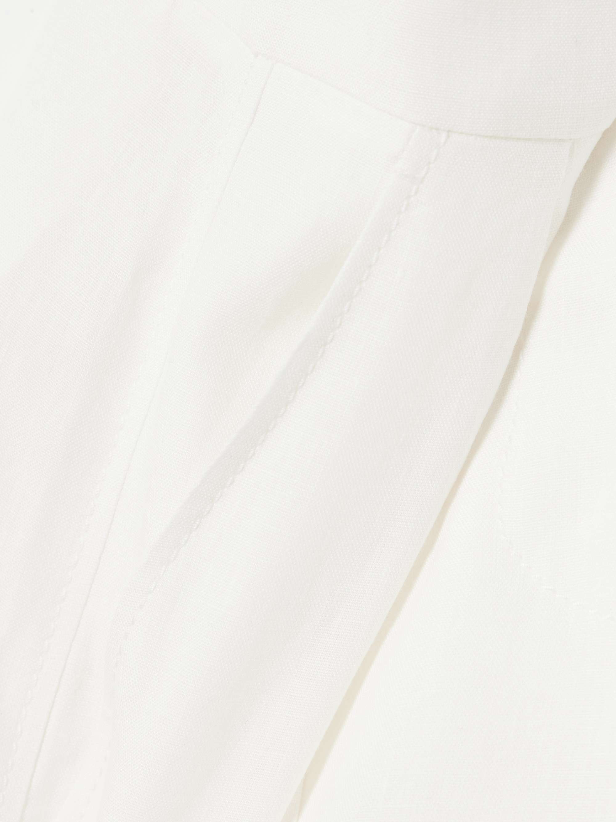 Dindy pleated linen straight-leg shorts view
