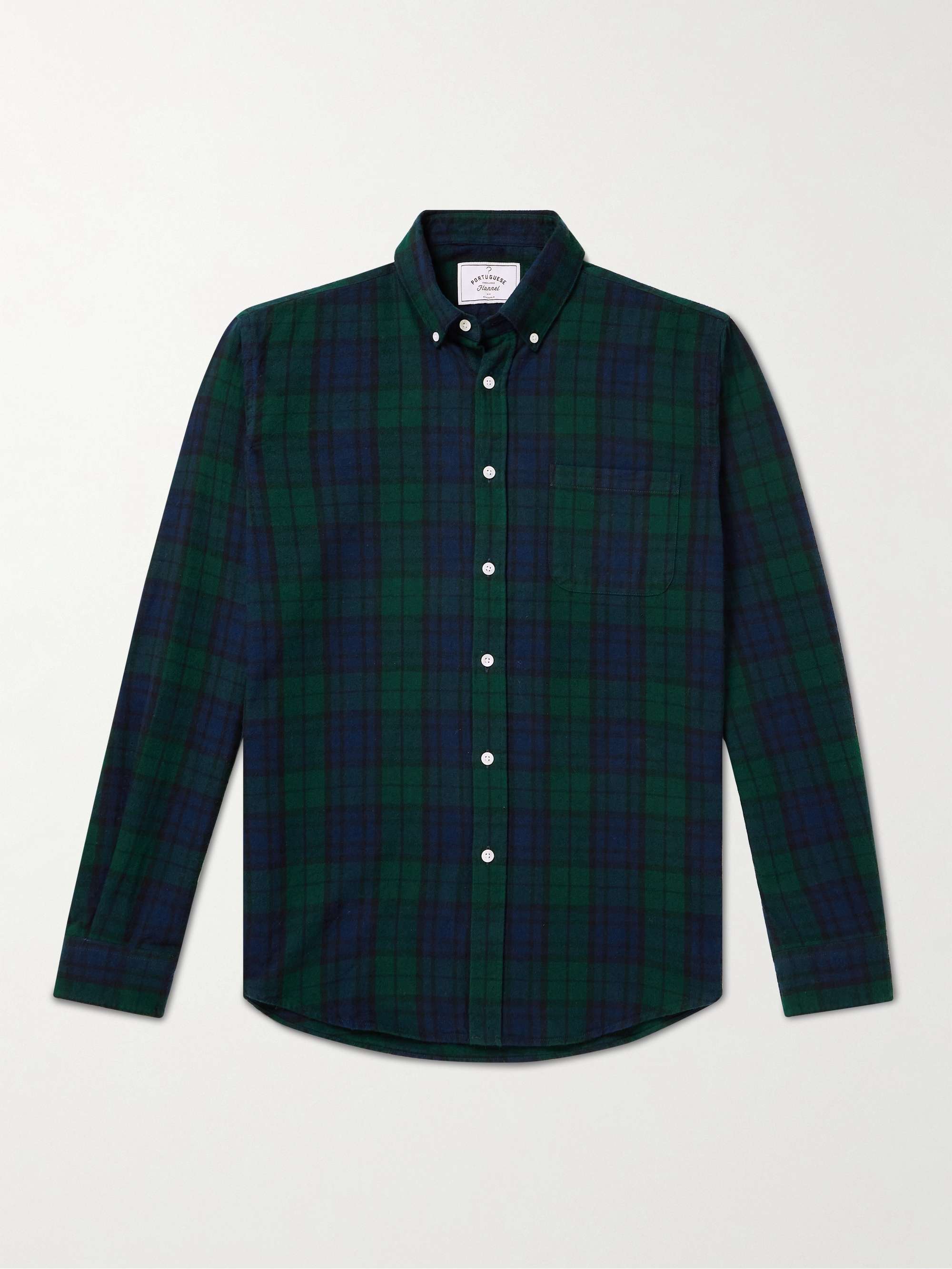 Bonfim Button-Down Collar Checked Cotton-Flannel Shirt view
