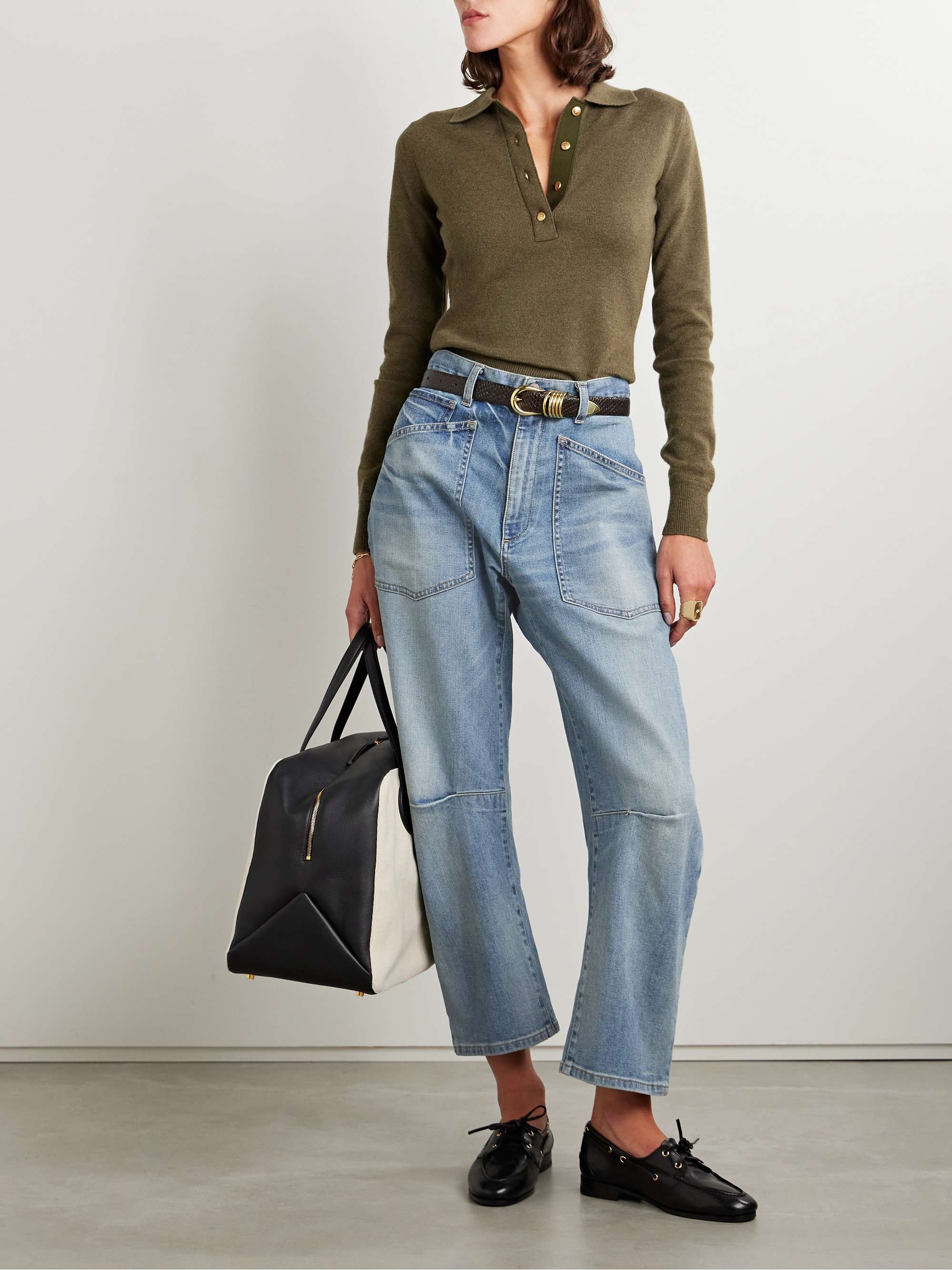 Shon high-rise tapered jeans view