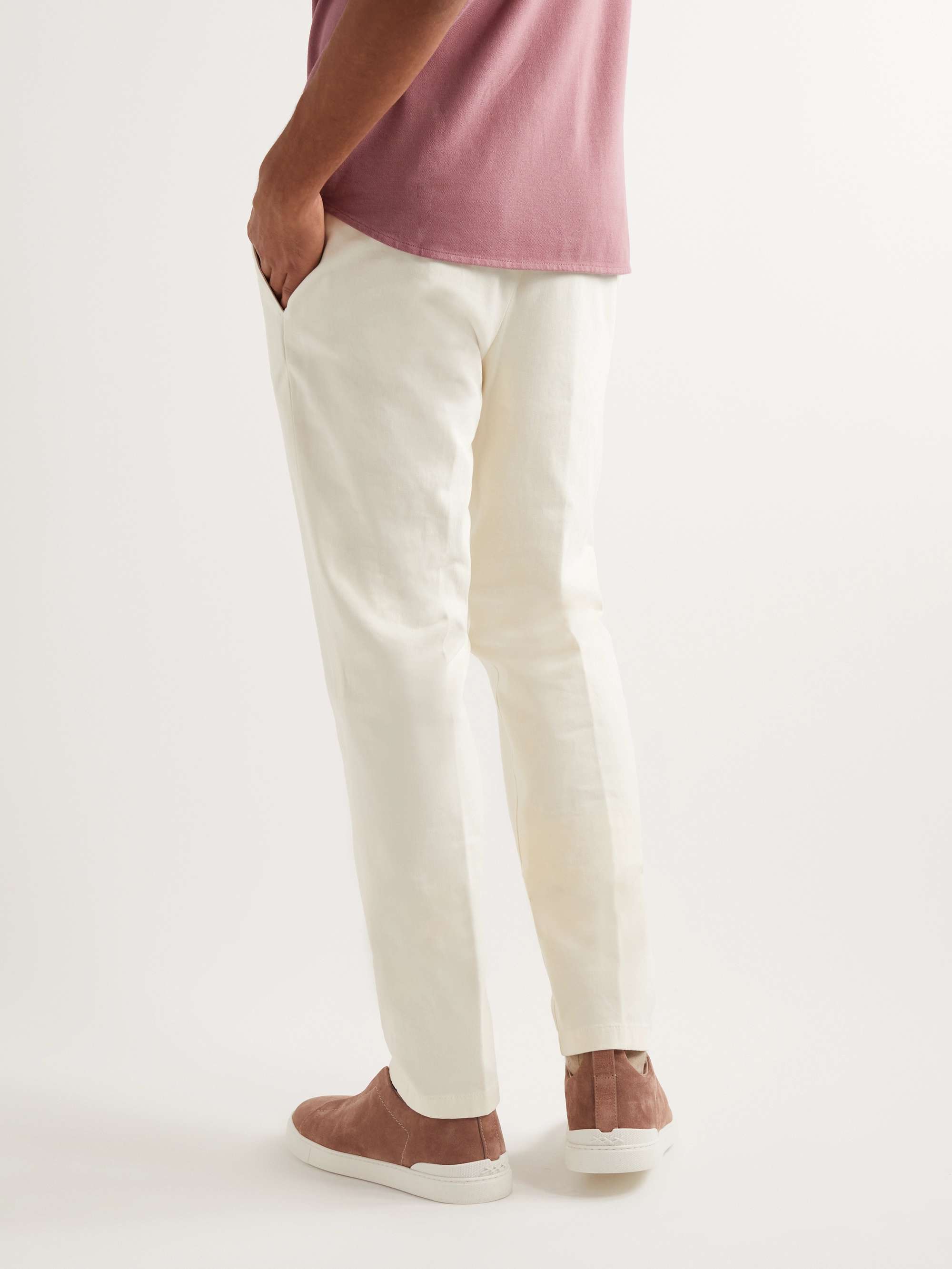 Slim-Fit Cotton-Blend Trousers view