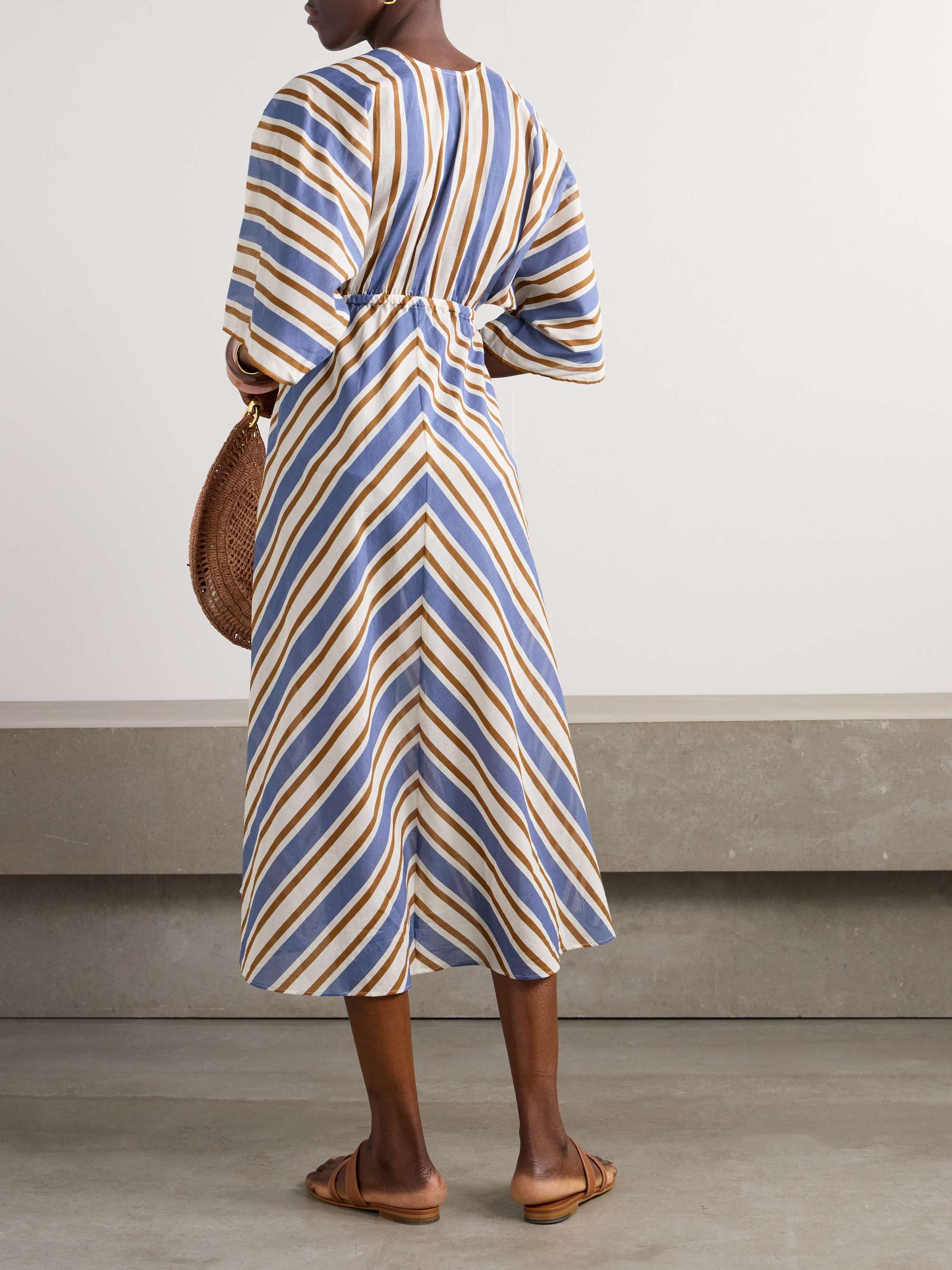 Sailor Summer striped cotton-voile kaftan view