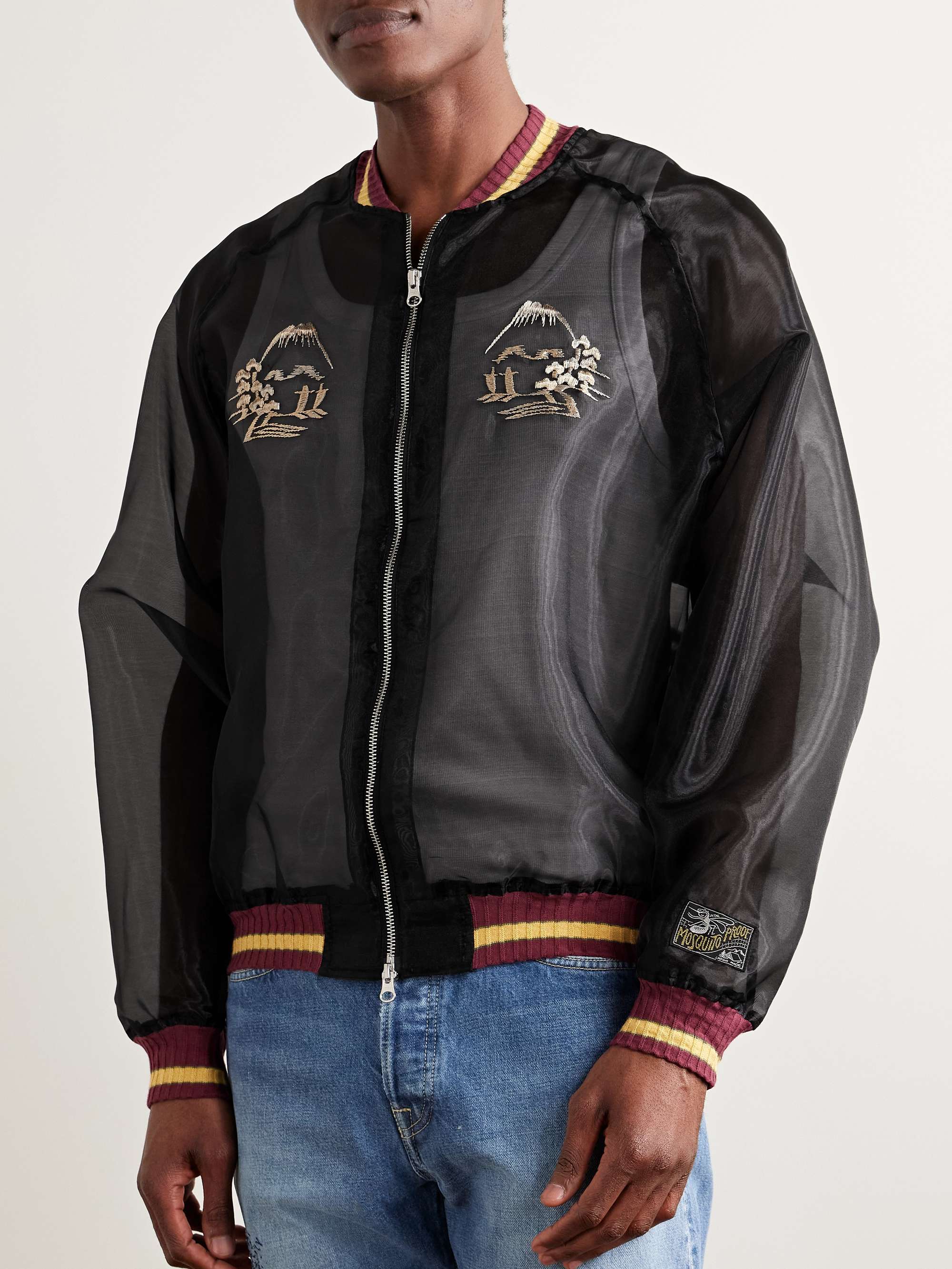Souvenir Embroidered Organza Bomber Jacket view