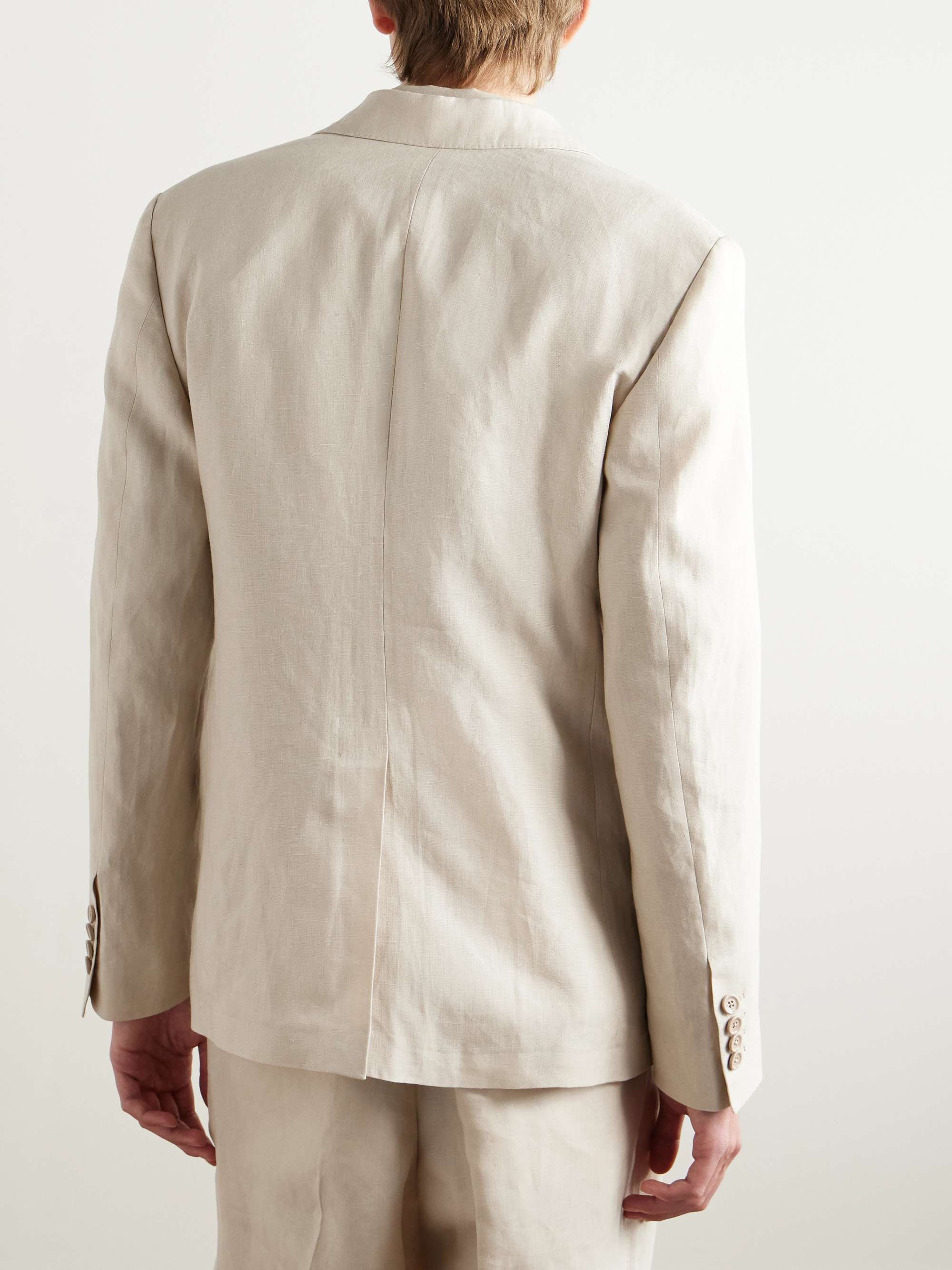 Sicilia Double-Breasted Linen Blazer view
