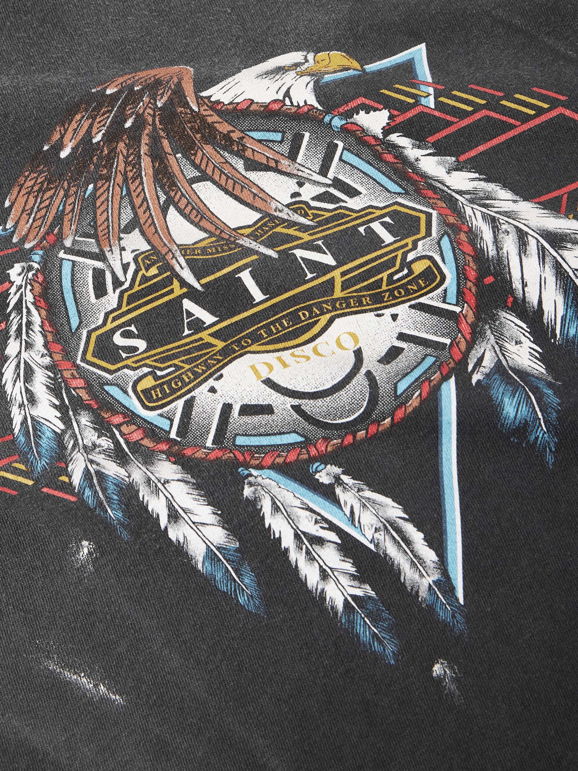+ TEFLON DISCO Distressed Printed Cotton-Jersey T-Shirt view