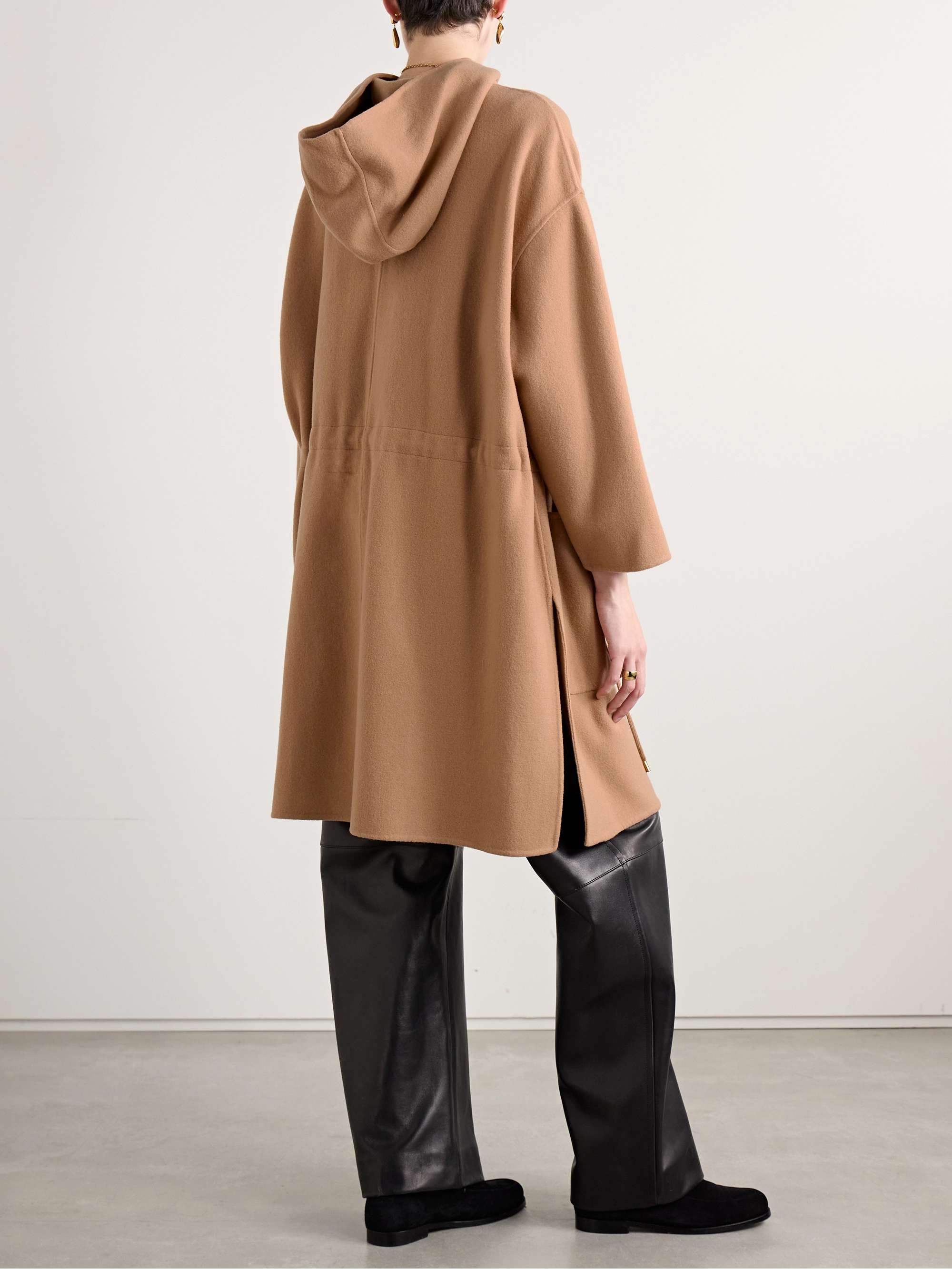 Miele hooded wool-blend felt coat view