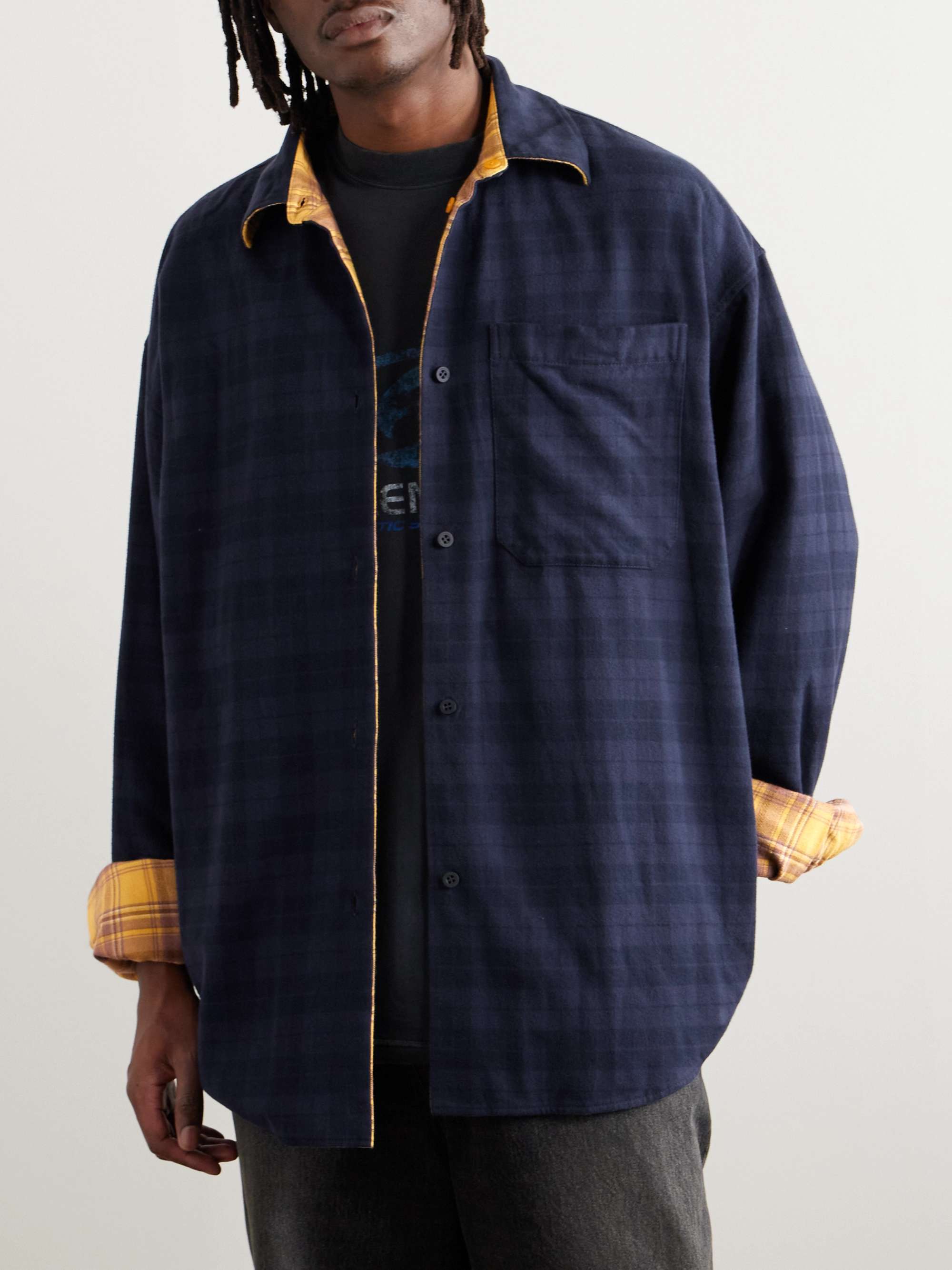 Reversible Checked Cotton-Flannel Shirt view