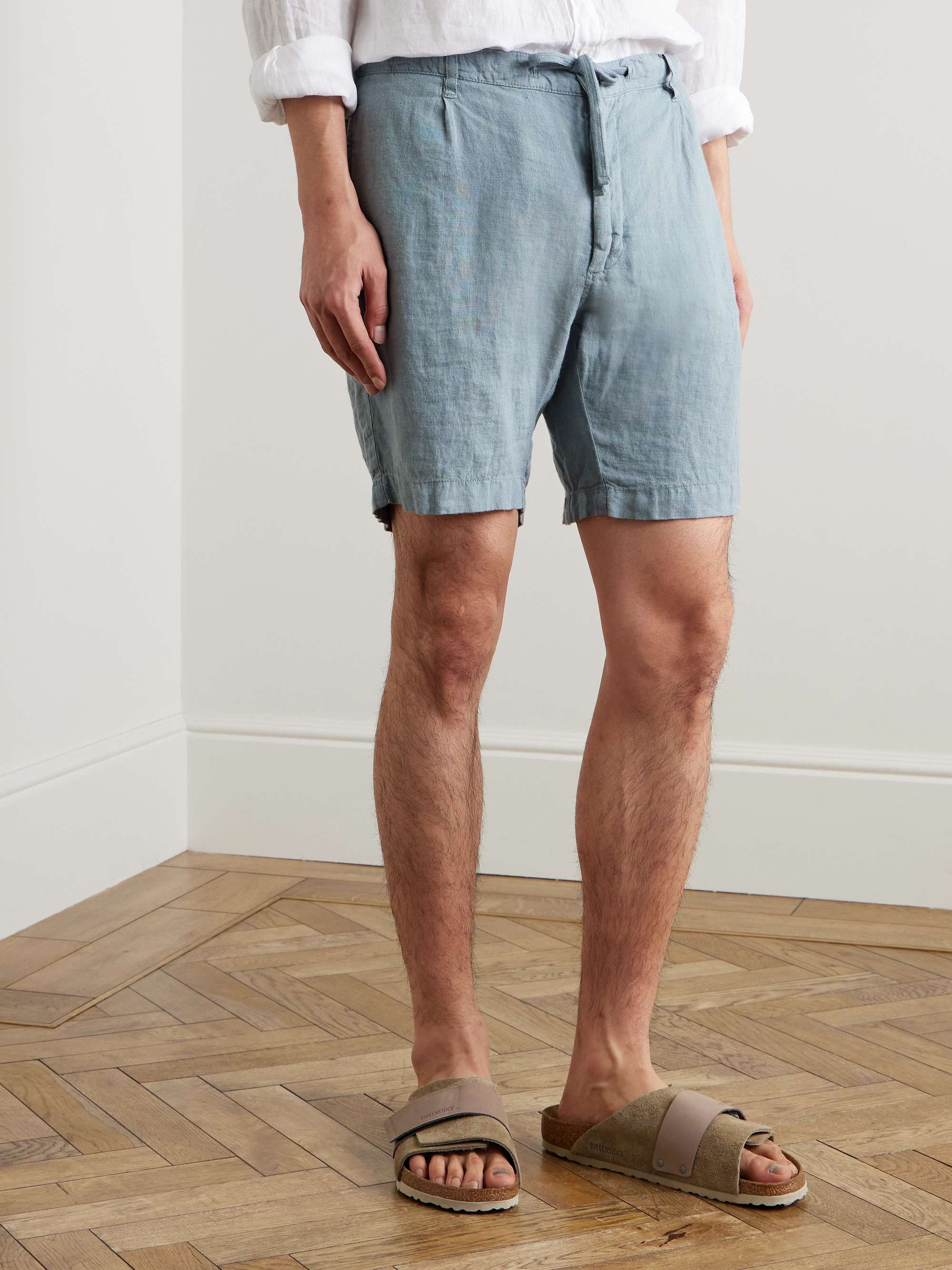Tank Straight-Leg Linen Drawstring Shorts view