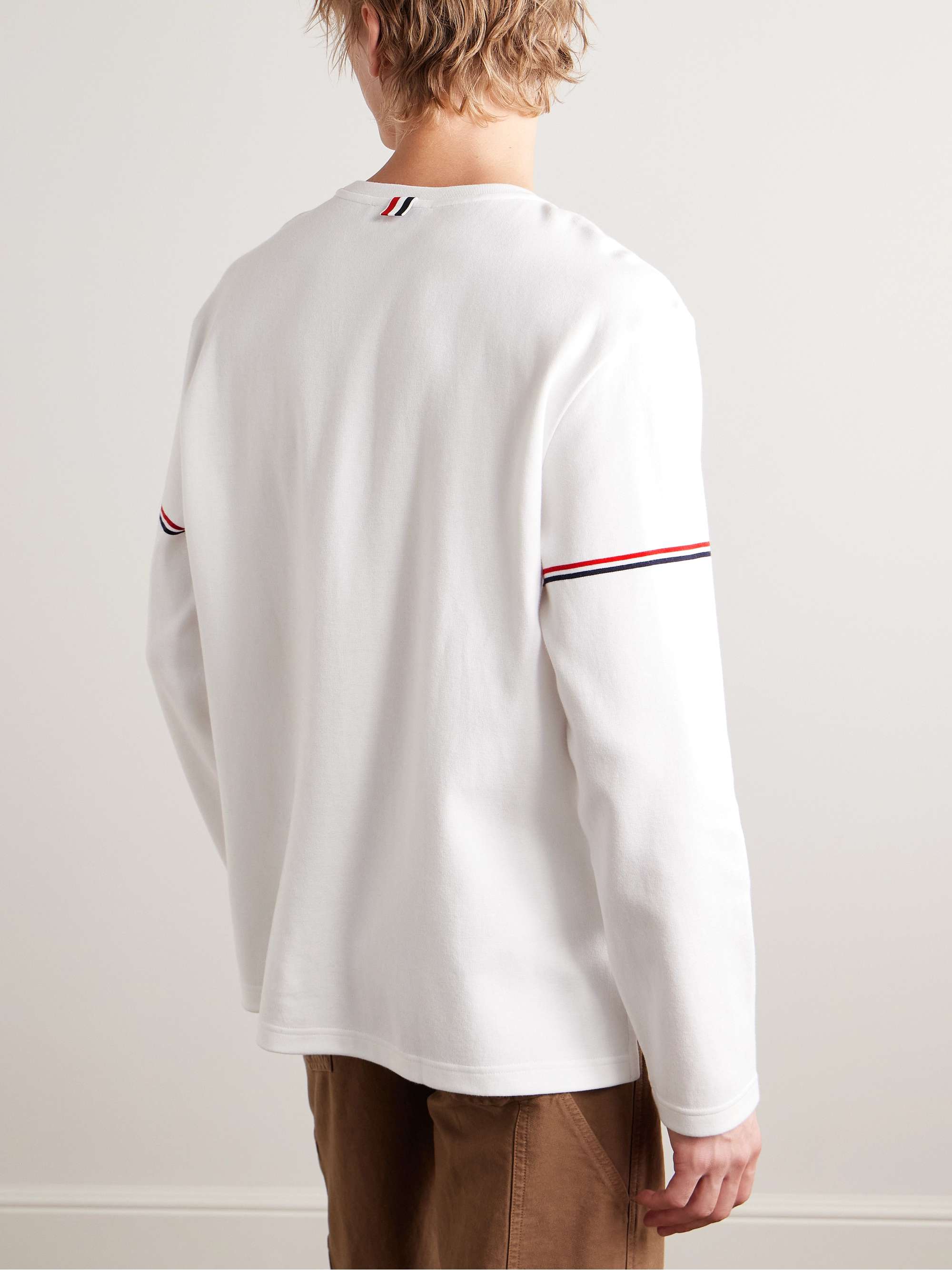 Logo-Appliquéd Striped Cotton-Interlock T-Shirt view