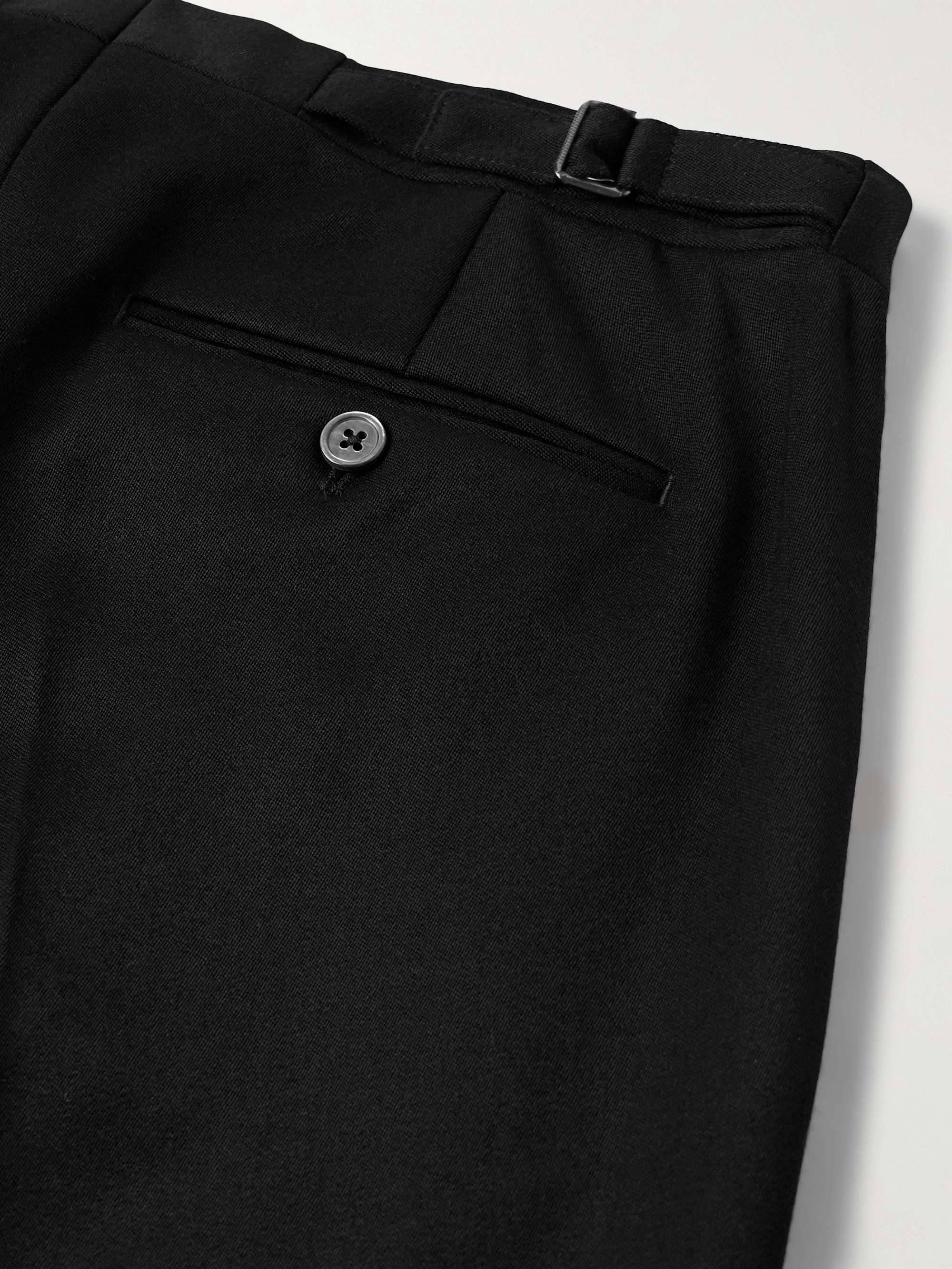 Tommy Straight-Leg Grosgrain-Trimmed Pleated Wool Tuxedo Trousers view